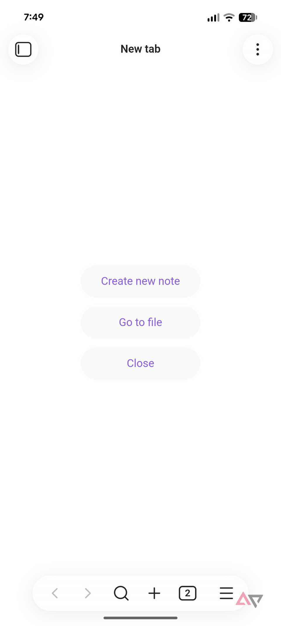 A screenshot showing new UI of Obsidian