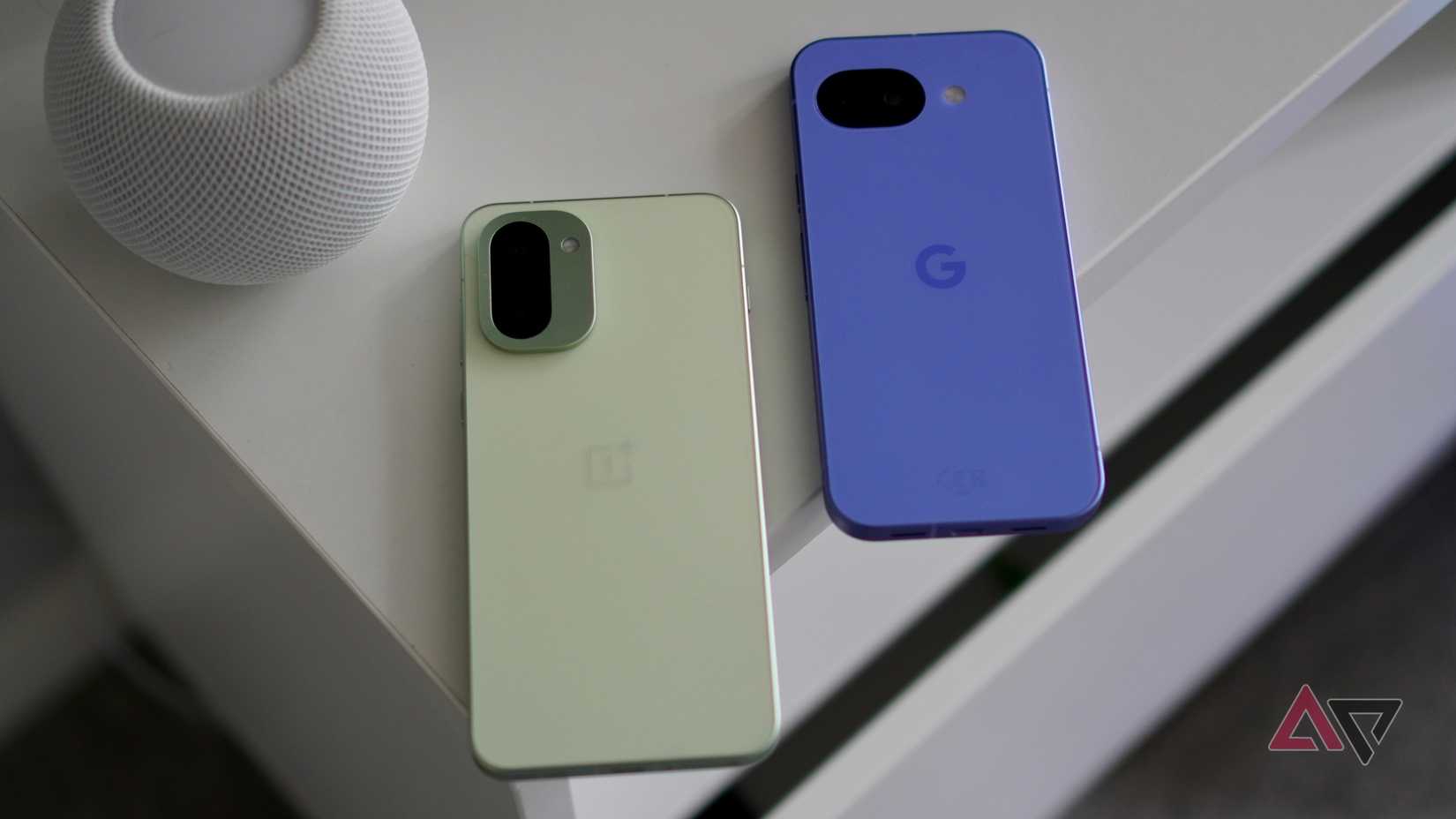 The back of the Google Pixel 10a and OnePlus 15R