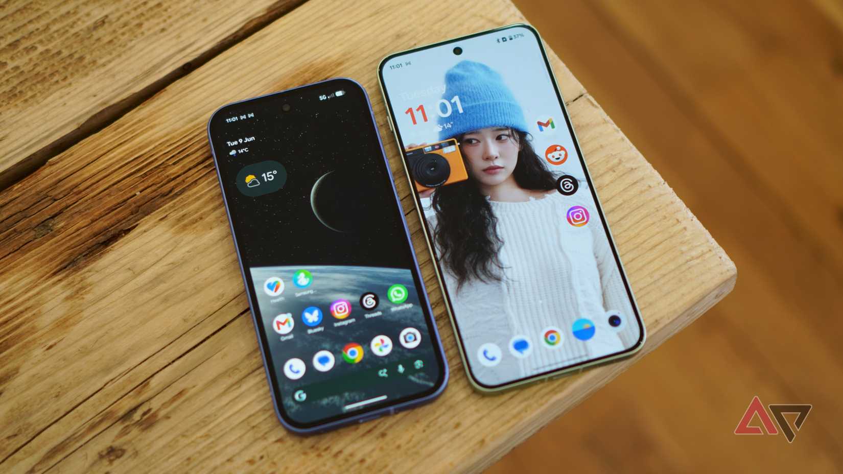 Google Pixel 10a and OnePlus 15R's screens