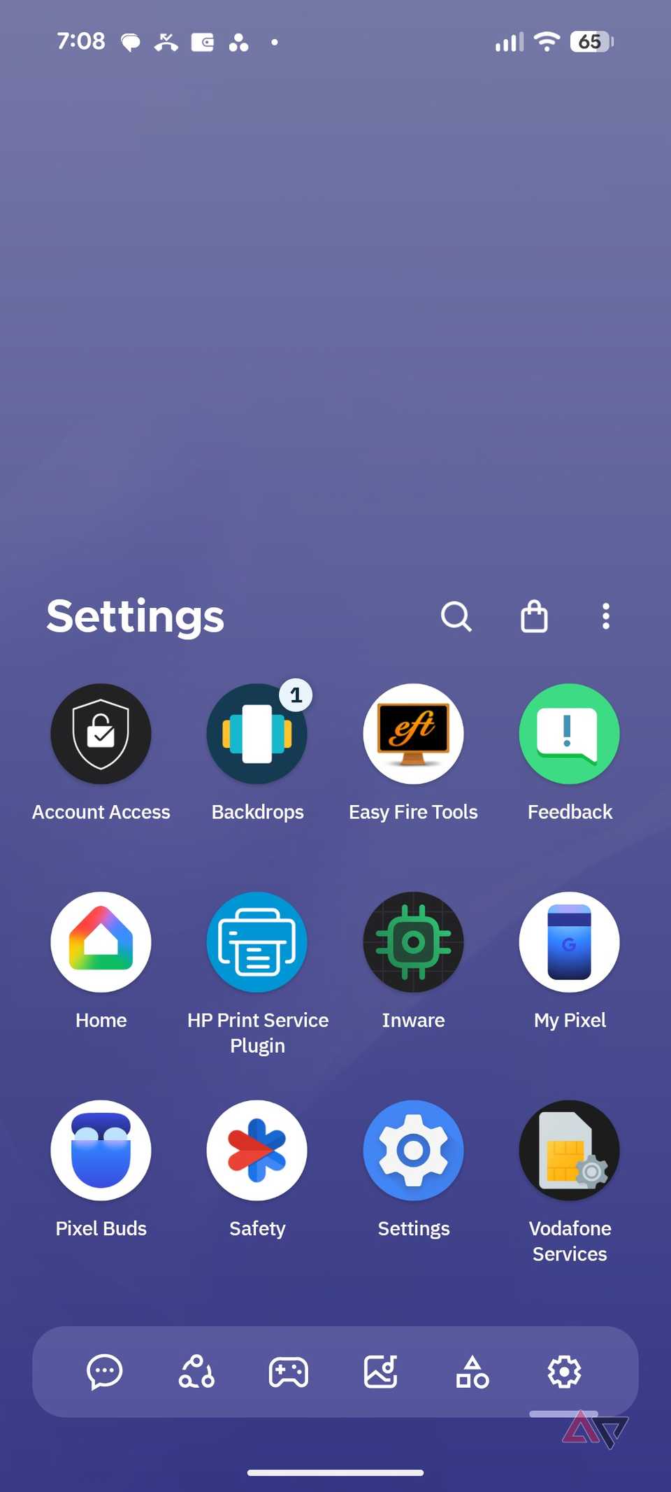Uno screenshot che mostra le categorie di avvio intelligente