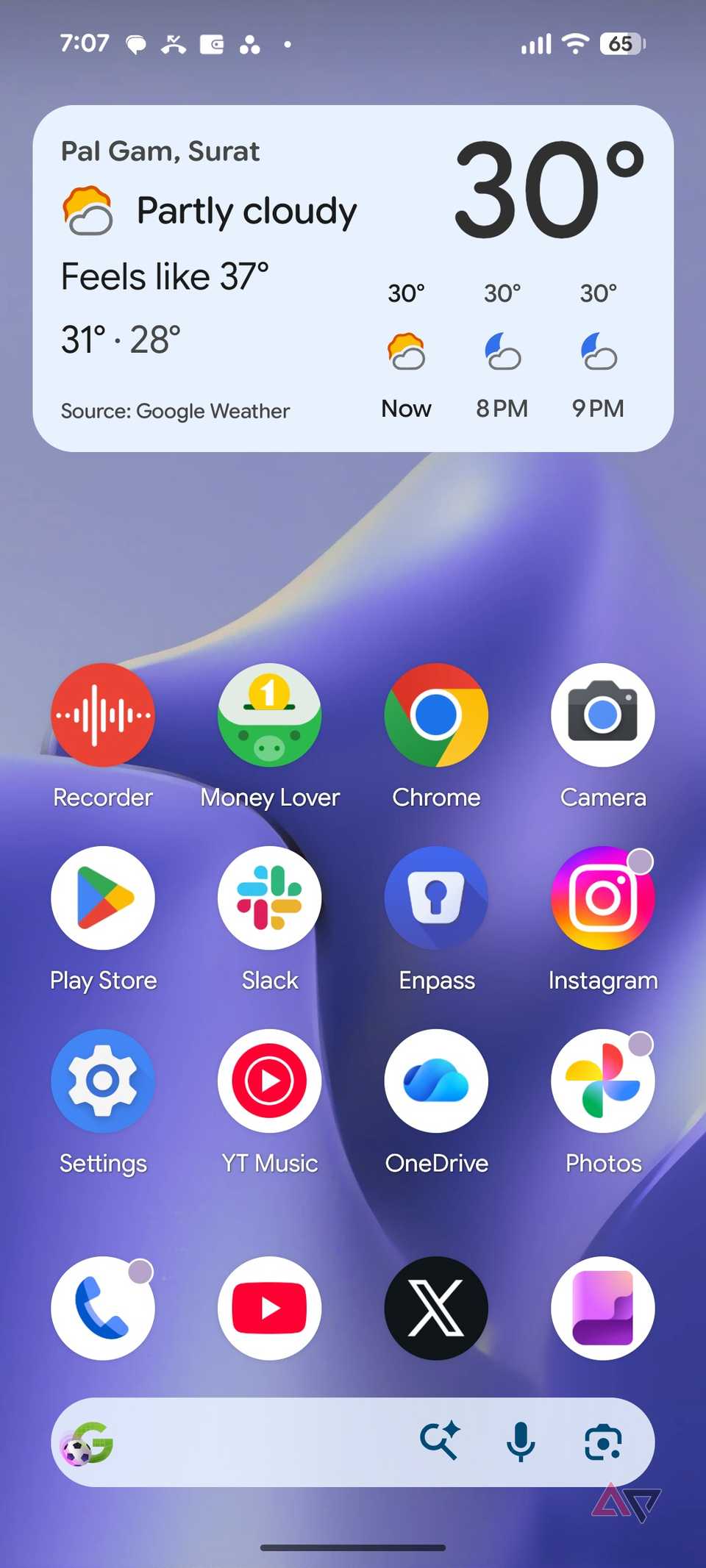 Schermata iniziale di Pixel