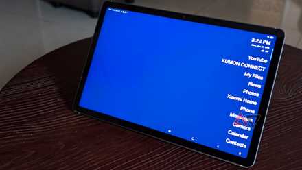 Antes da interface mínima do iniciador no tablet Samsung Galaxy Tab S10 FE