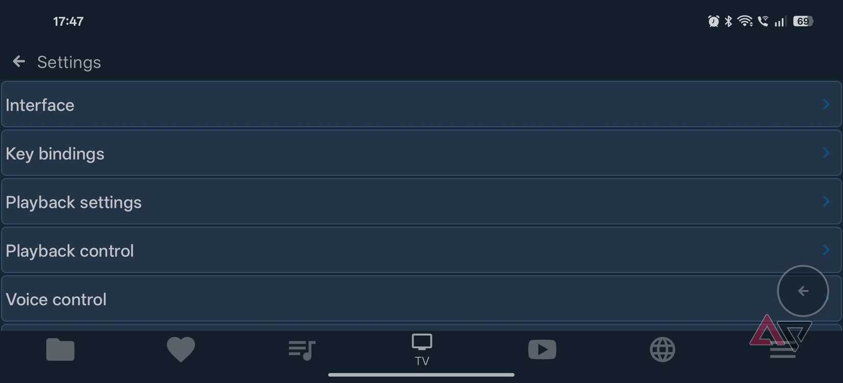 Captura de tela das configurações do Fermata Auto