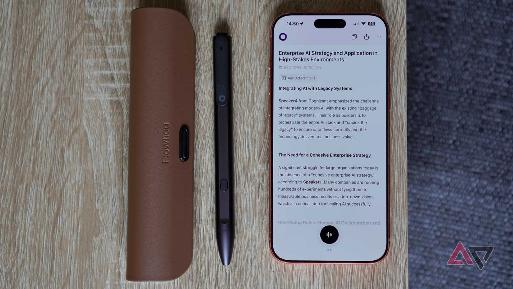 The Flowtica Scribe with the app