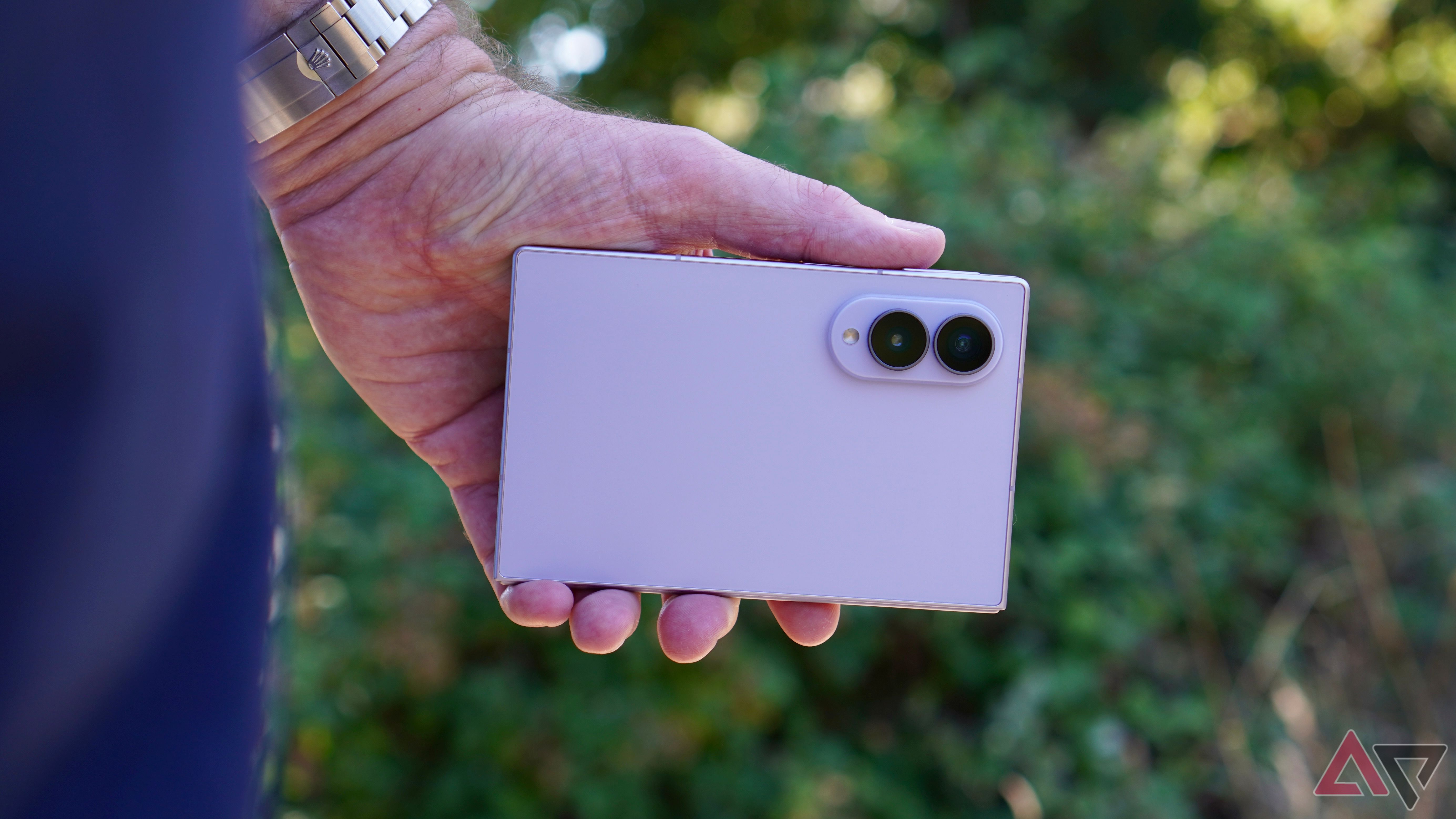 A person holding the Samsung Galaxy Z Fold 8