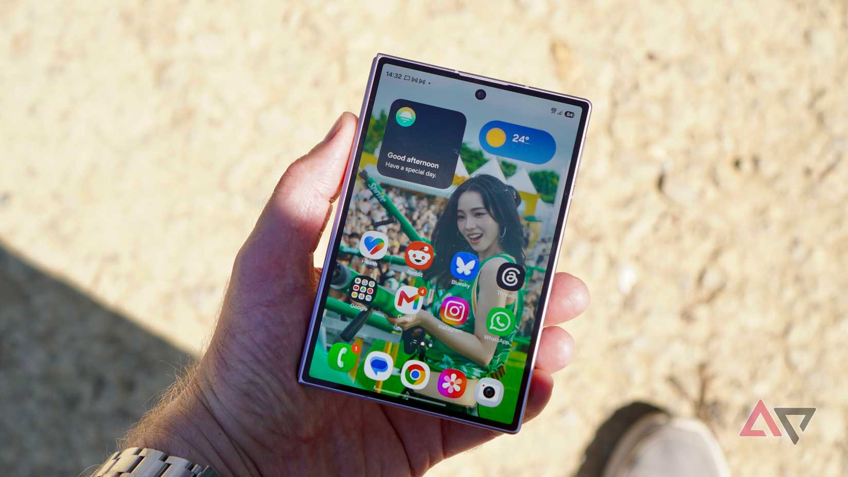 A person holding the Samsung Galaxy Z Fold 8