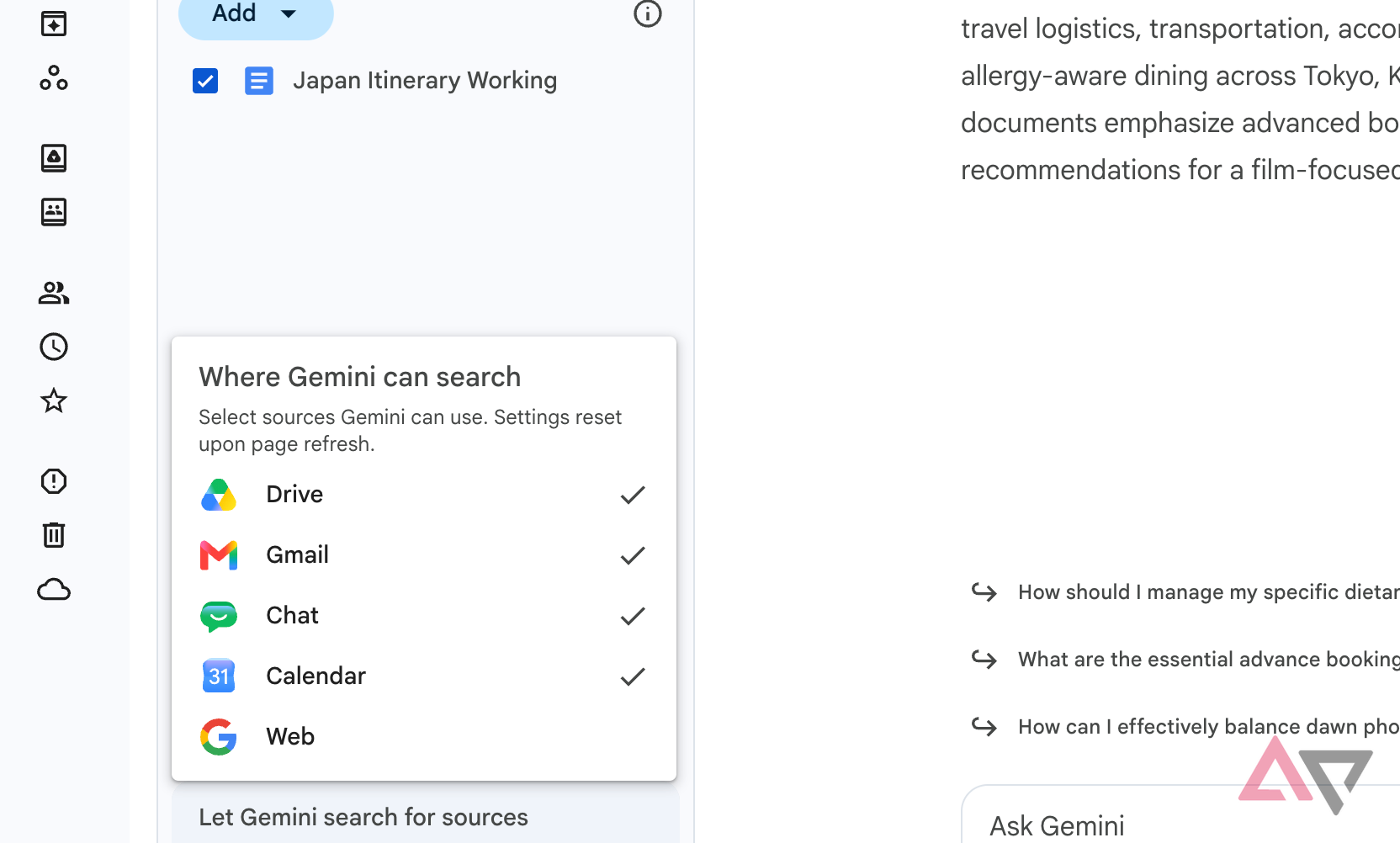 Google Drive Projects source options
