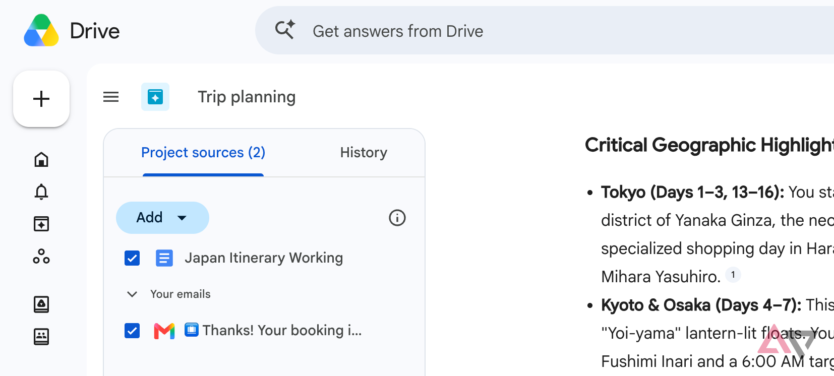 Google Drive Projects sources