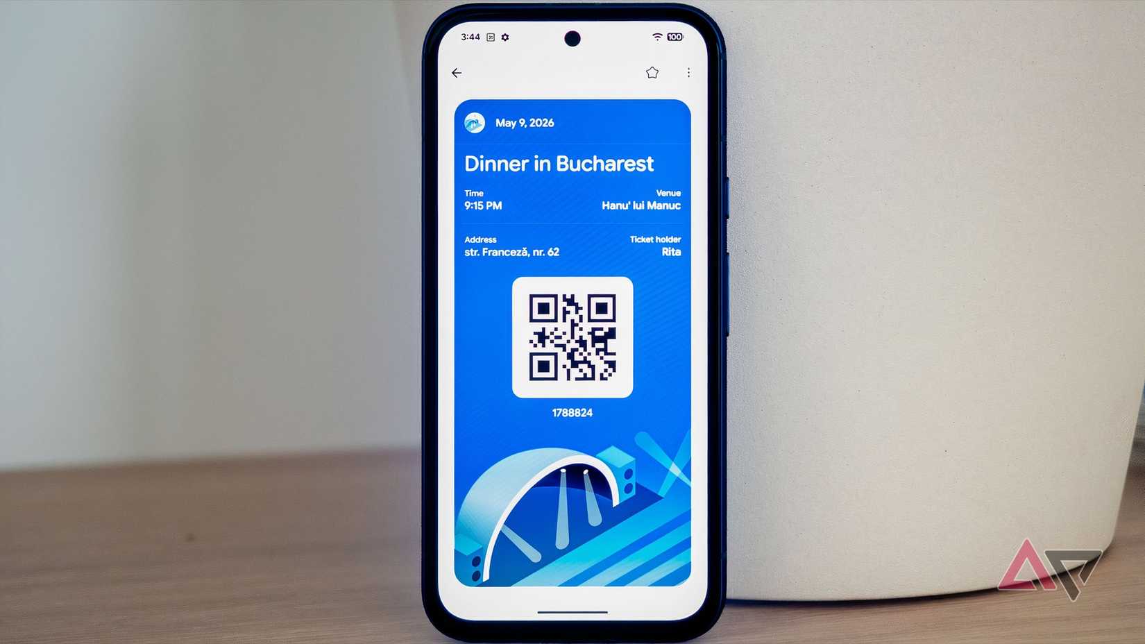 Passe personalizado para reserva de jantar no aplicativo Google Wallet