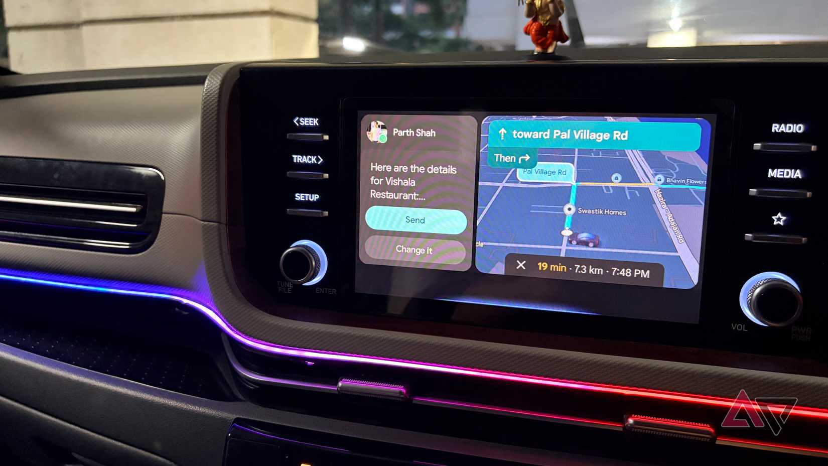 Gemini trabalhando com Maps no Android Auto
