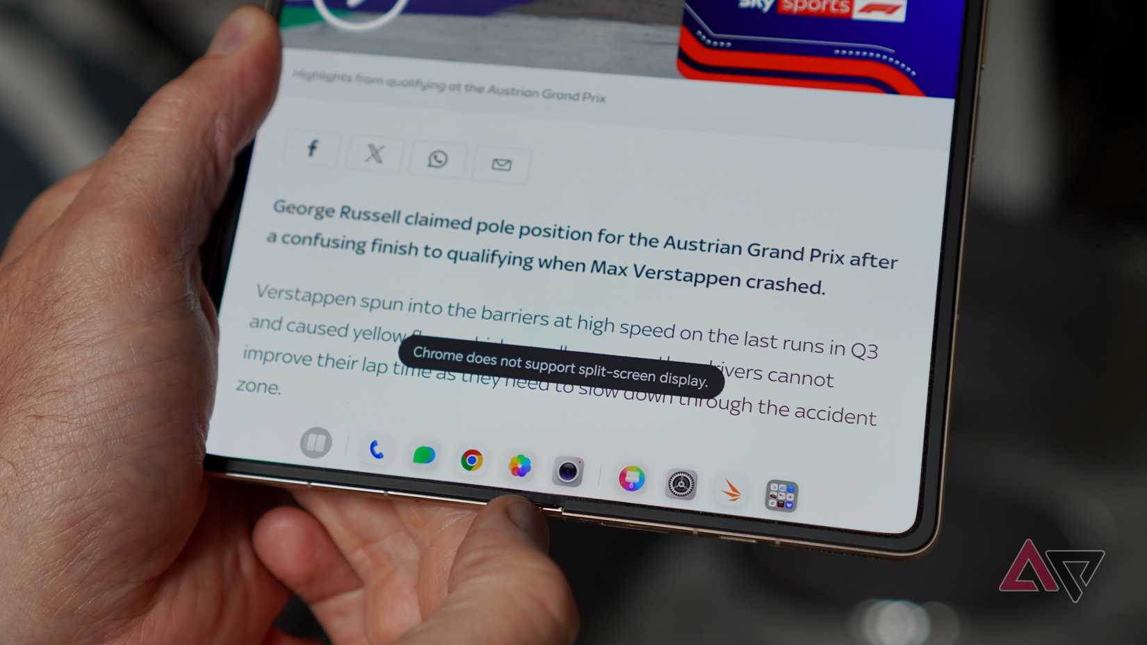 Using Chrome on the Honor Magic V6