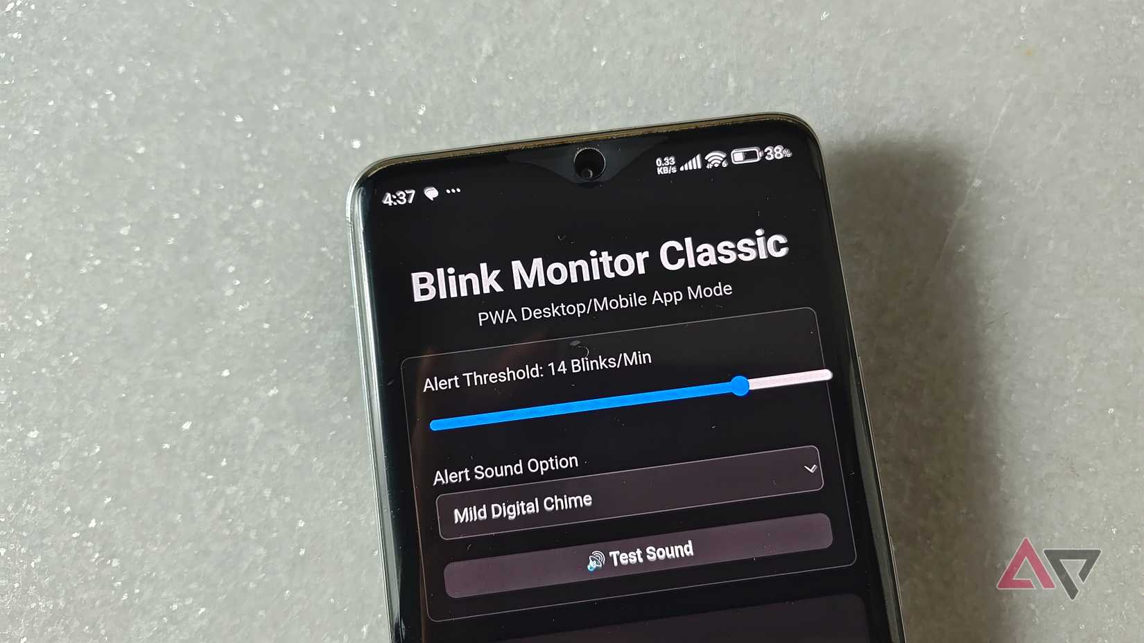 Blink Monitor tool successfully installed as an app.