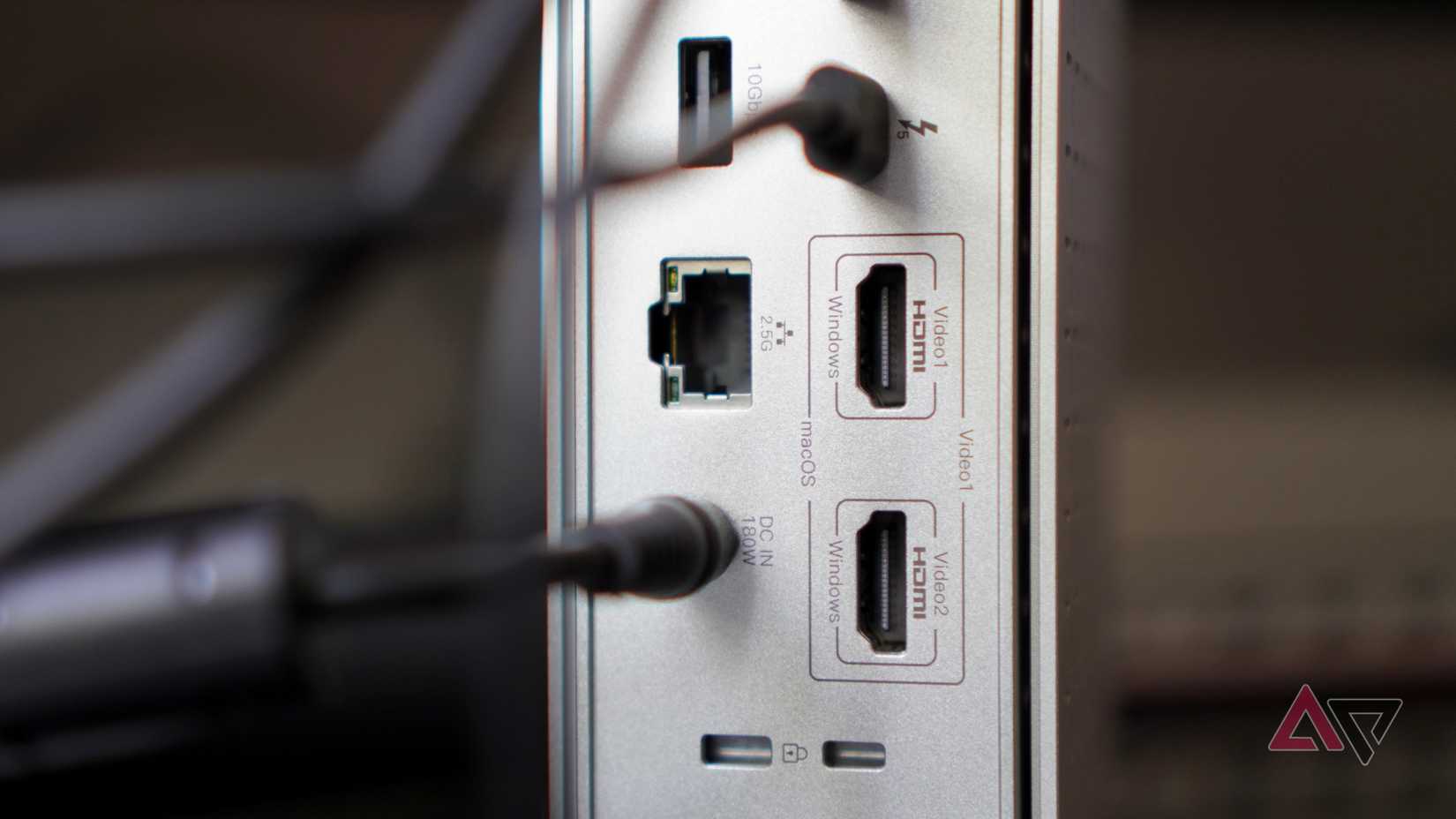 The Keychron Thunderbolt 5 Docking Station's HDMI and Ethernet port