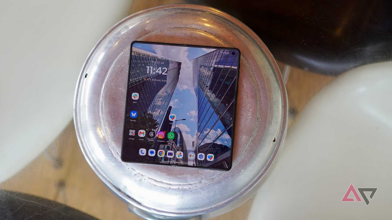 The open screen on the Motorola Razr Fold