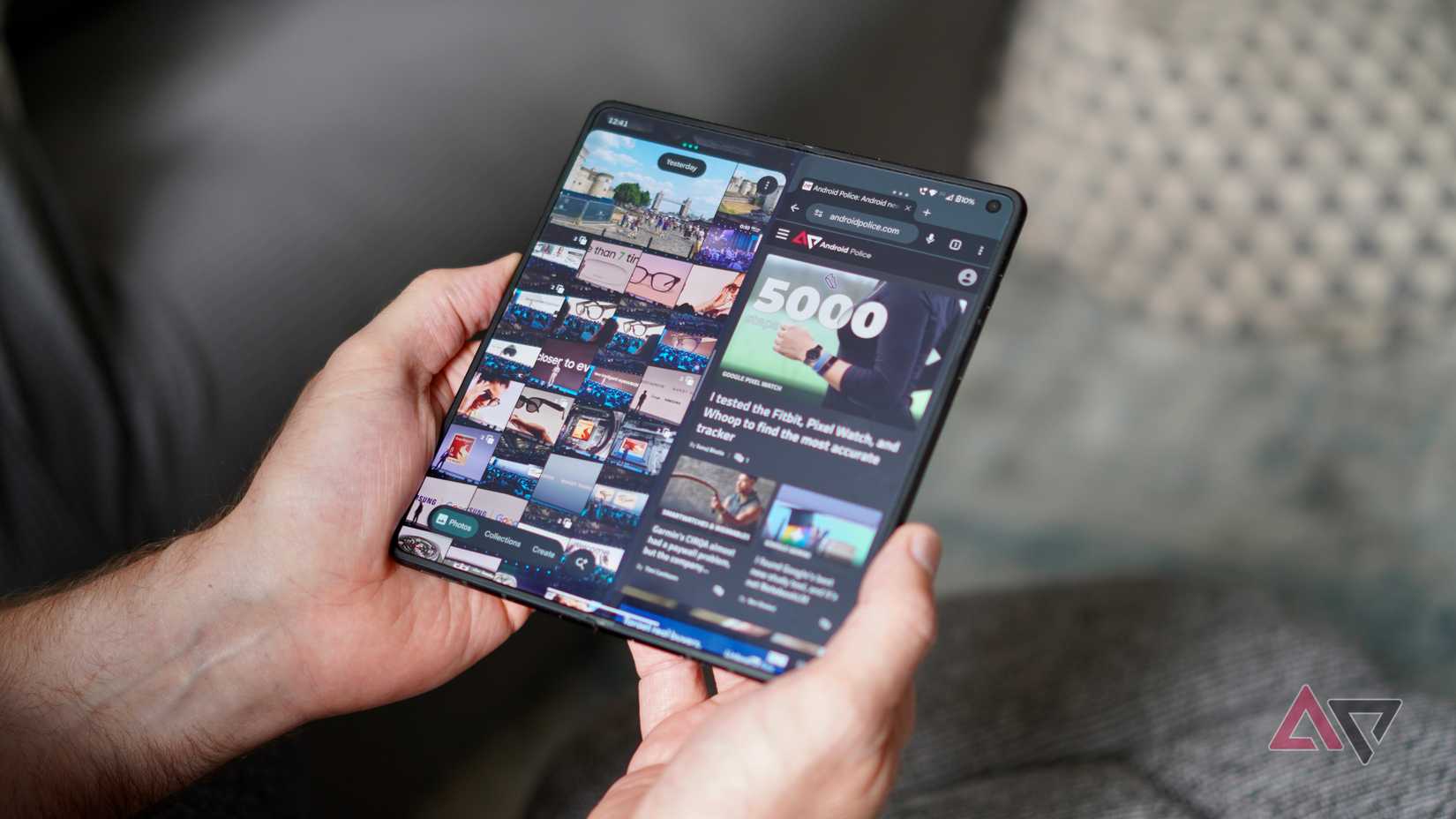 Split screen options on the Motorola Razr Fold