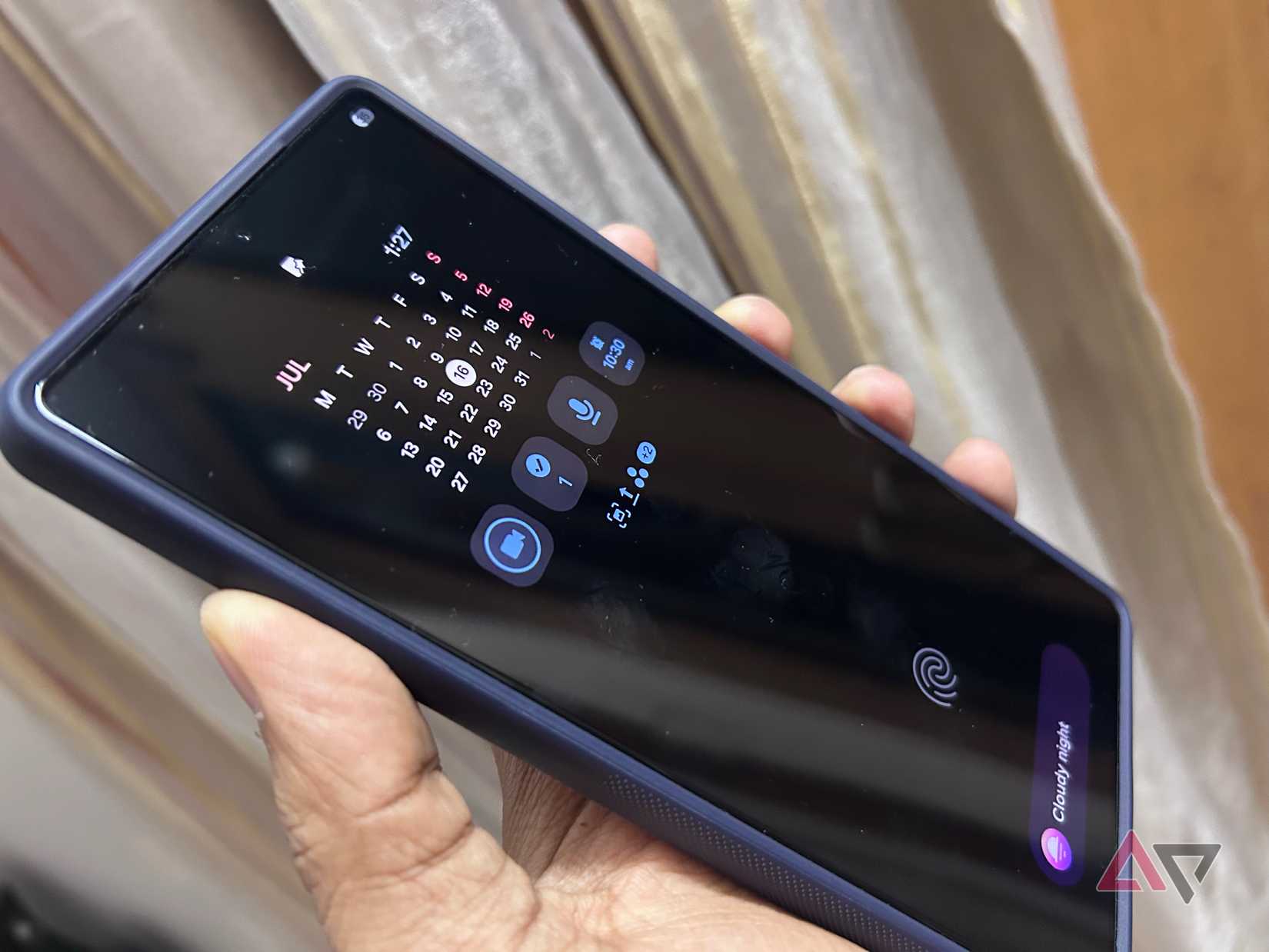 Uma nota fixada no telefone Samsung