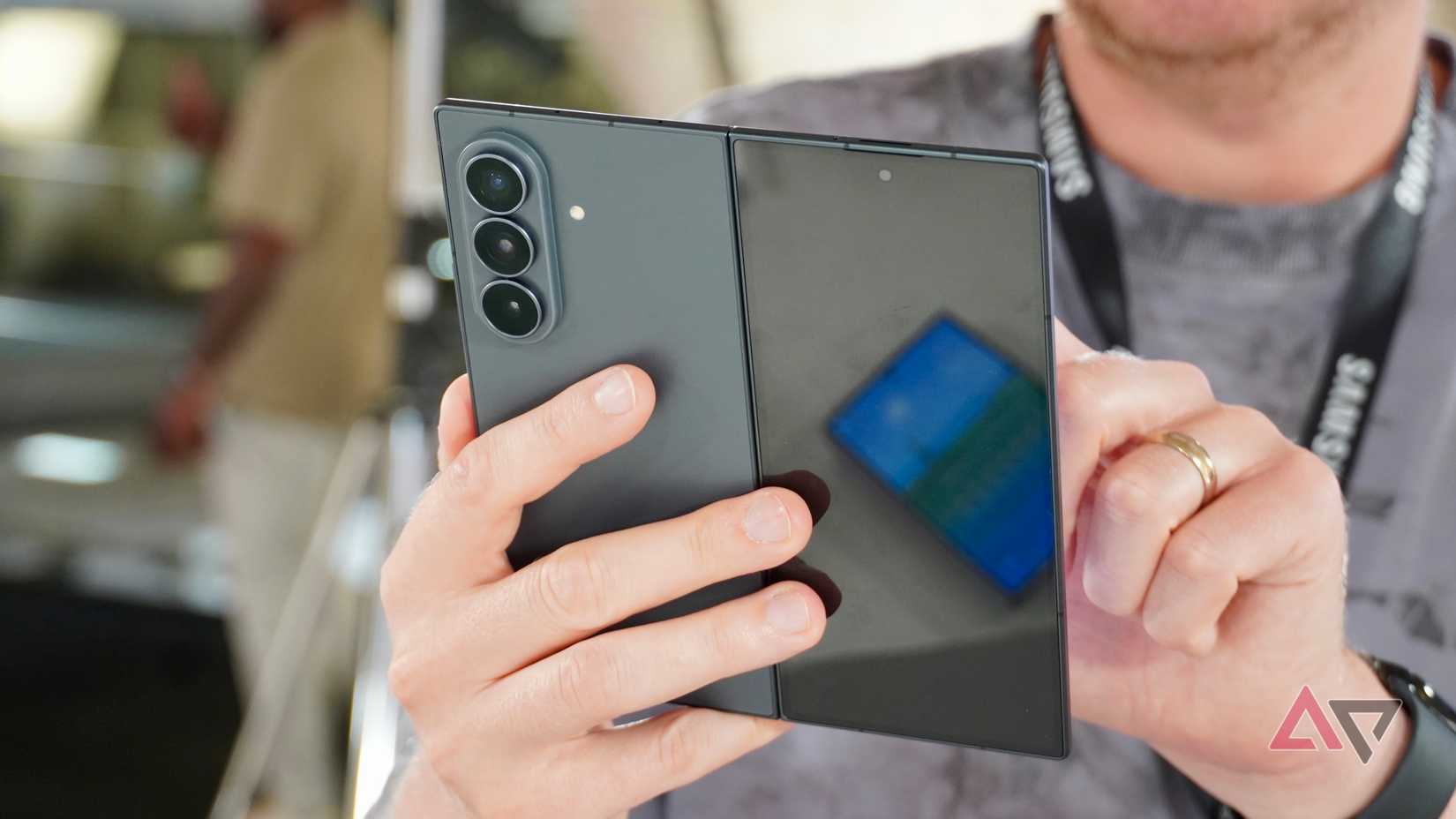 A person using the Samsung Galaxy Z Fold 8 Ultra