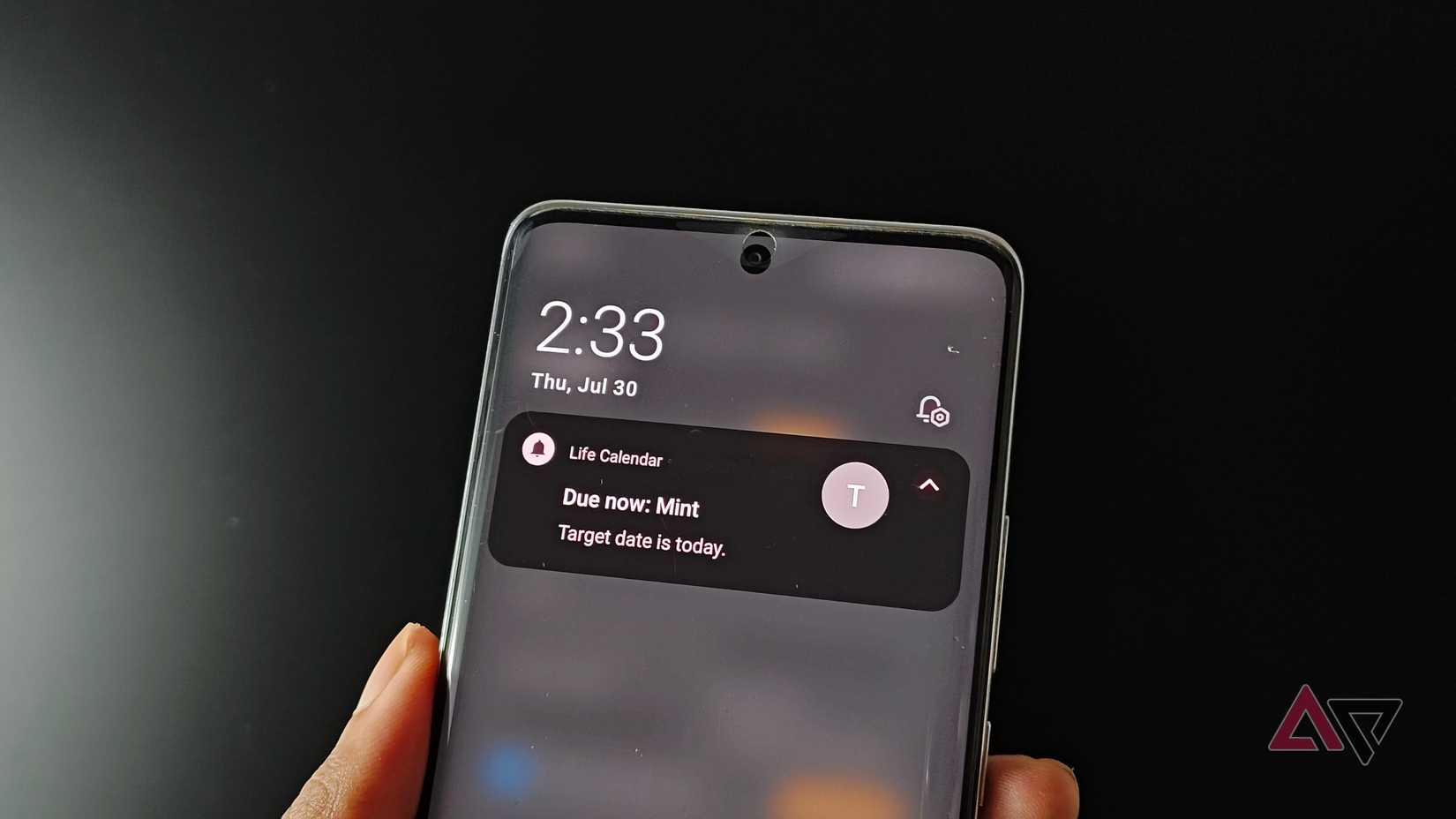Digital Life Calendar showing a notification.
