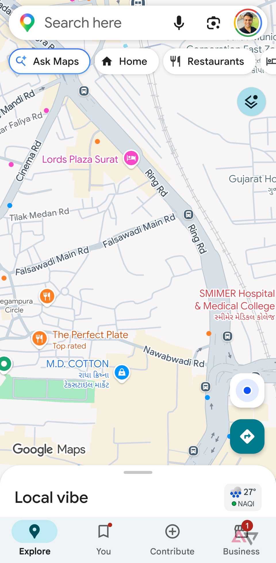A screenshot showing home menu in Google Maps
