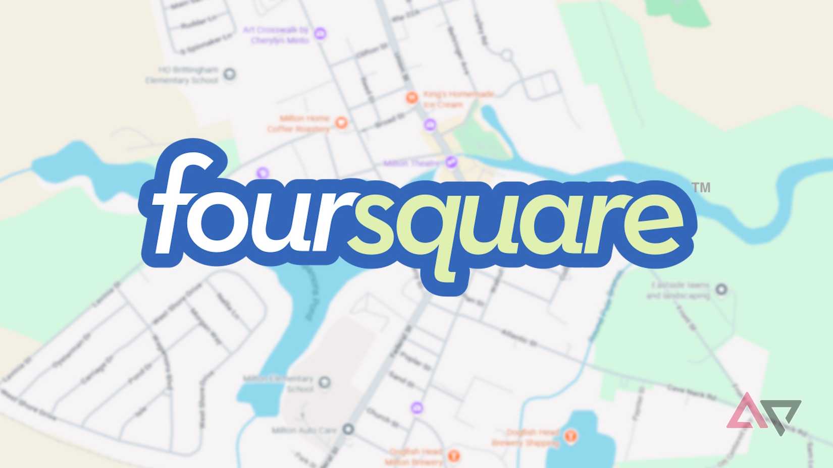 Foursquare logo on a map