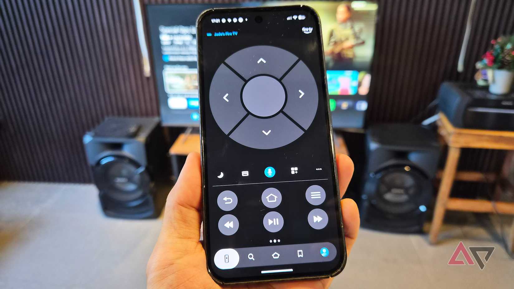 Google Pixel 9 Pro XL smartphone running Amazon Fire TV app remote on Android