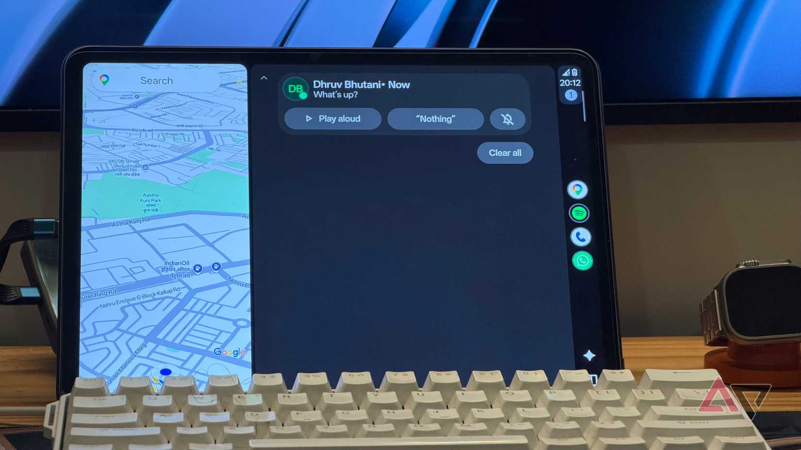 Android Auto dashboard whatsapp message