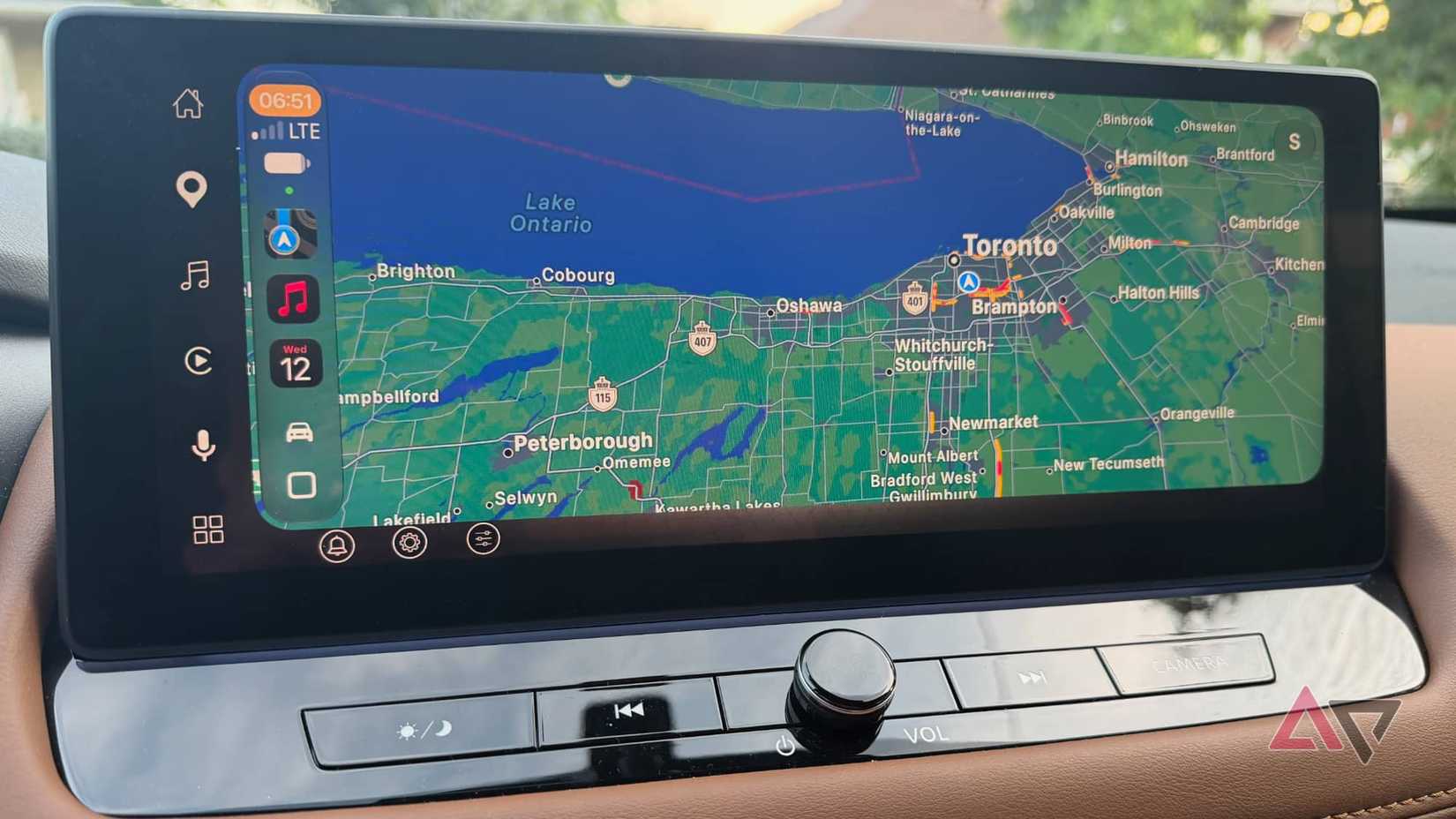 Apple Maps on infotainment display in a 2026 Nissan Rogue