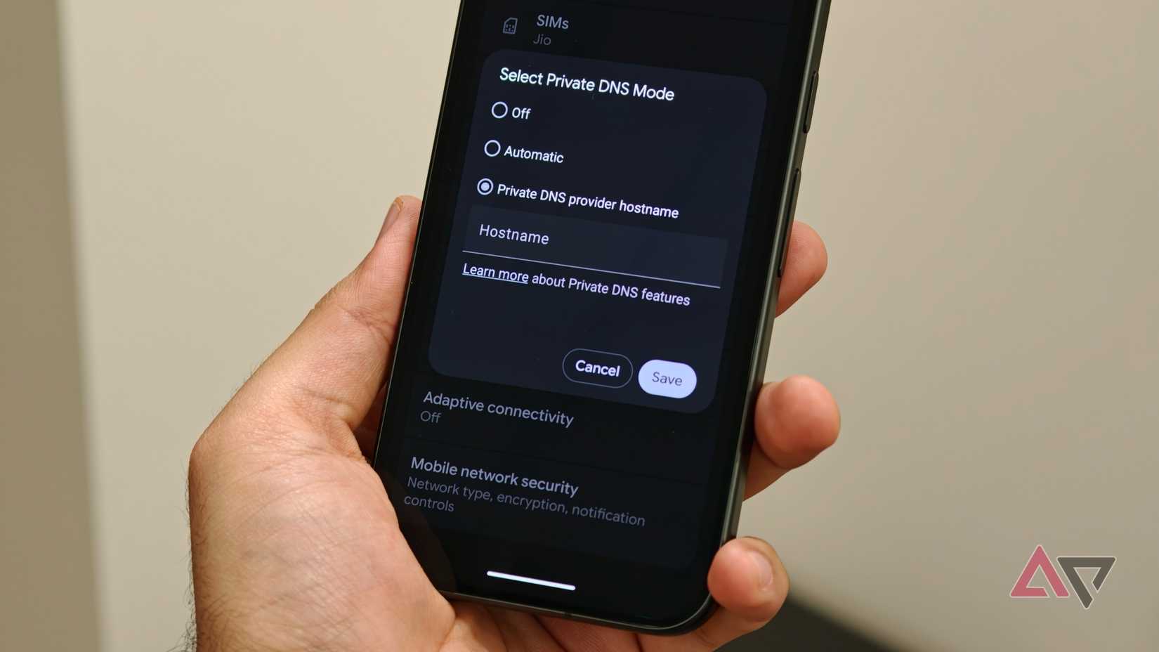 Setting up a Private DNS address on an Android phone