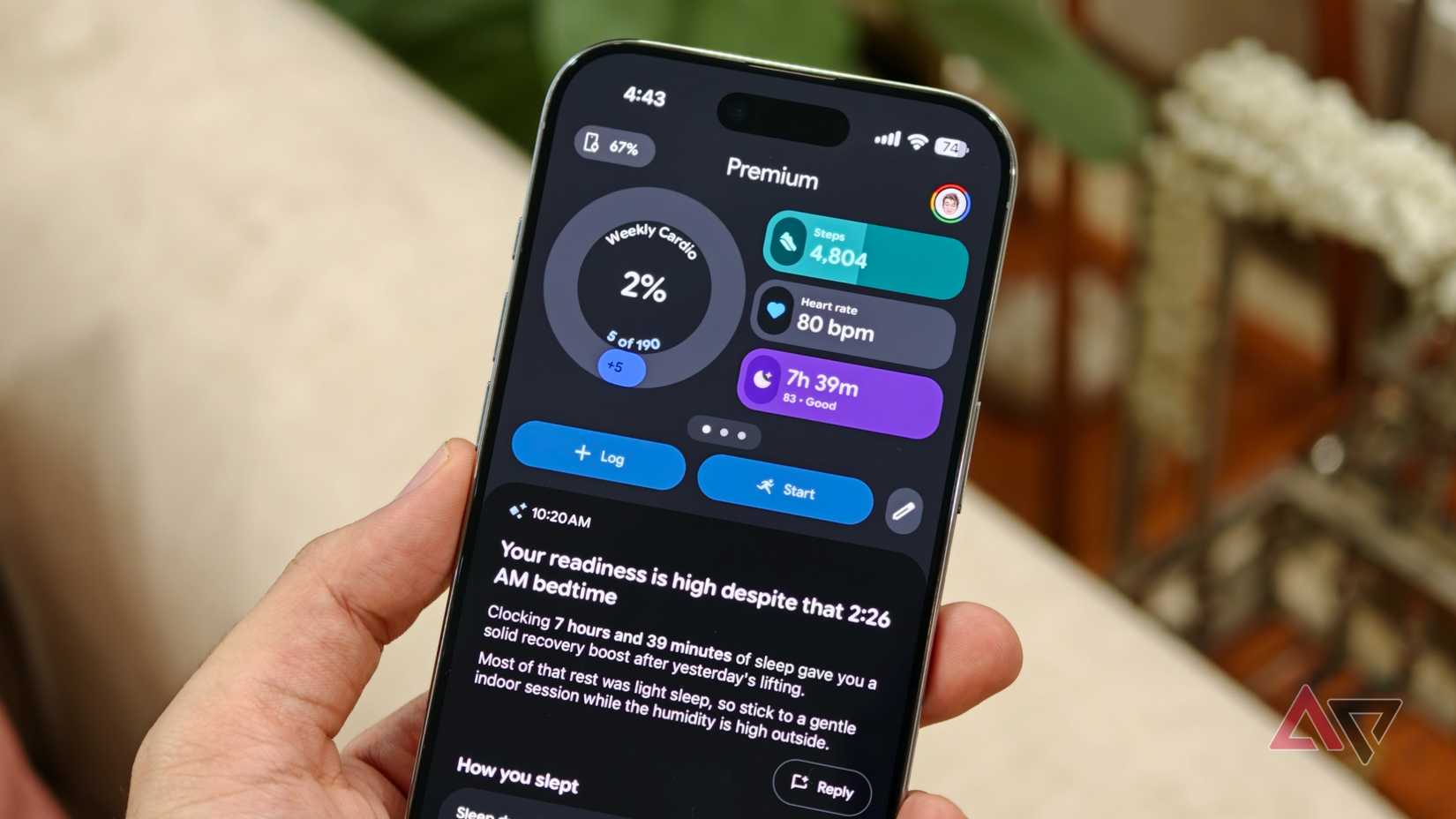 Google Health Premium dashboard showing steps, heart rate, and sleep data