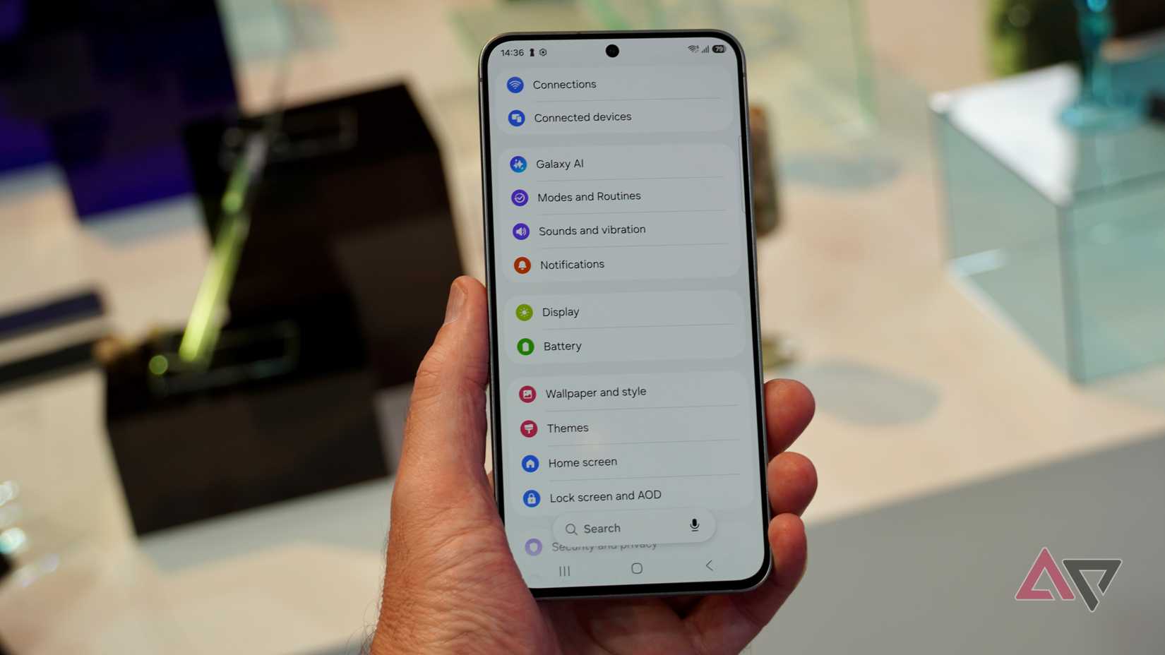 A person holding the Samsung Galaxy S26 FE