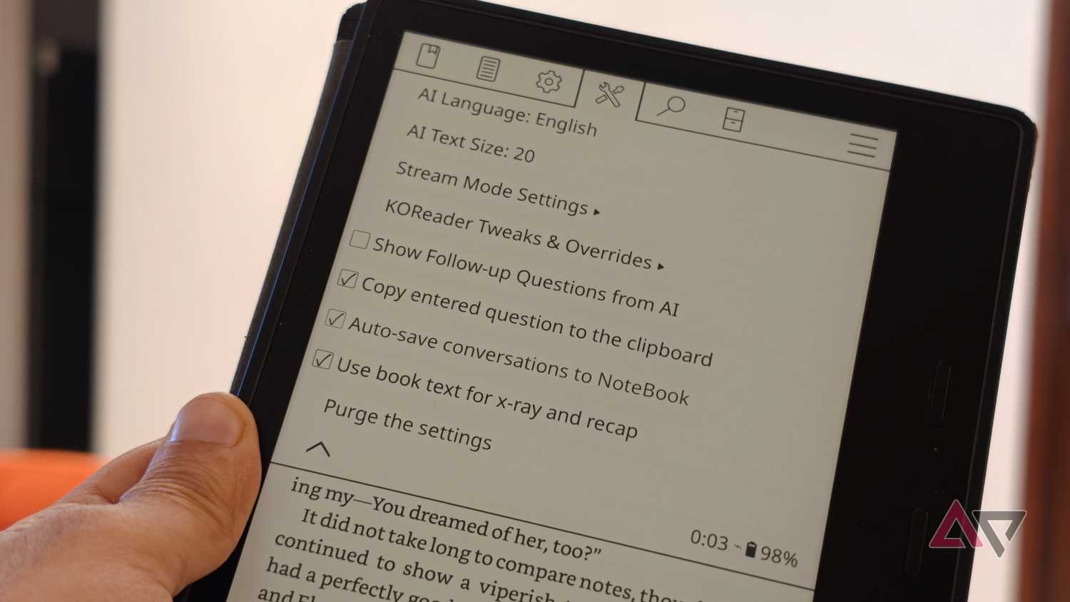 Gemini on jailbroken Kindle 7