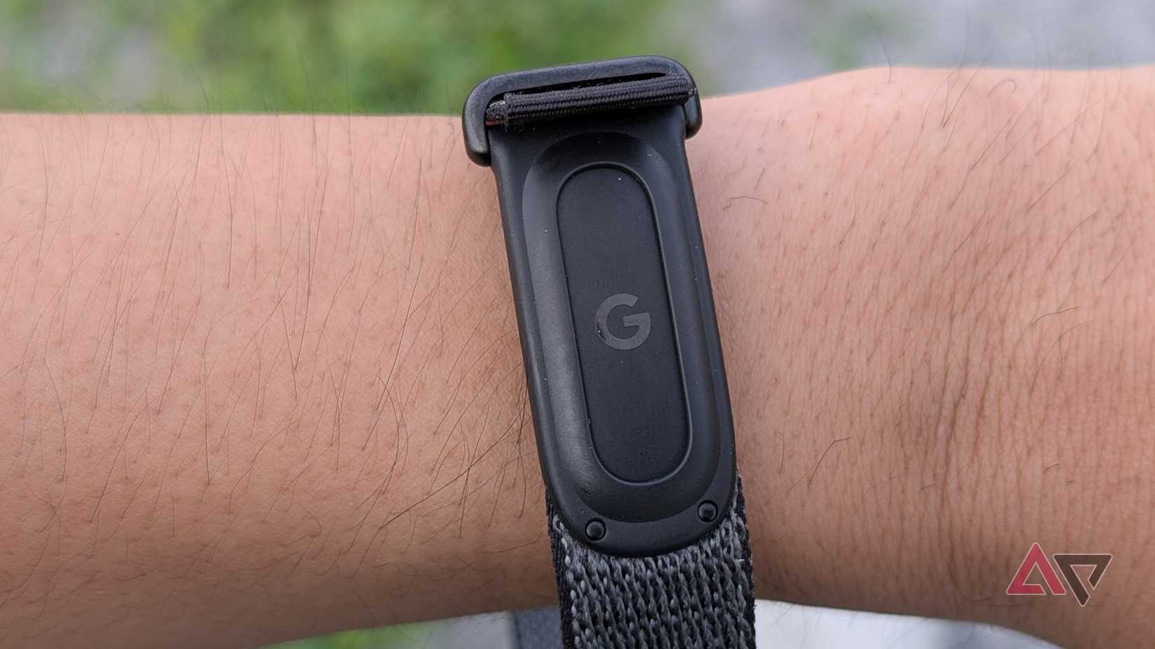 Google Fitbit Air with its G logo shown