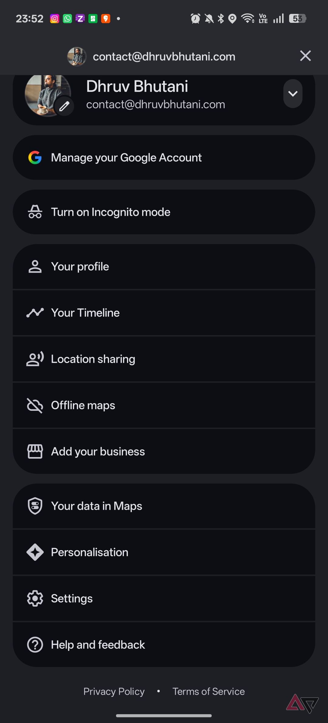 Google Maps satellite view settings 2