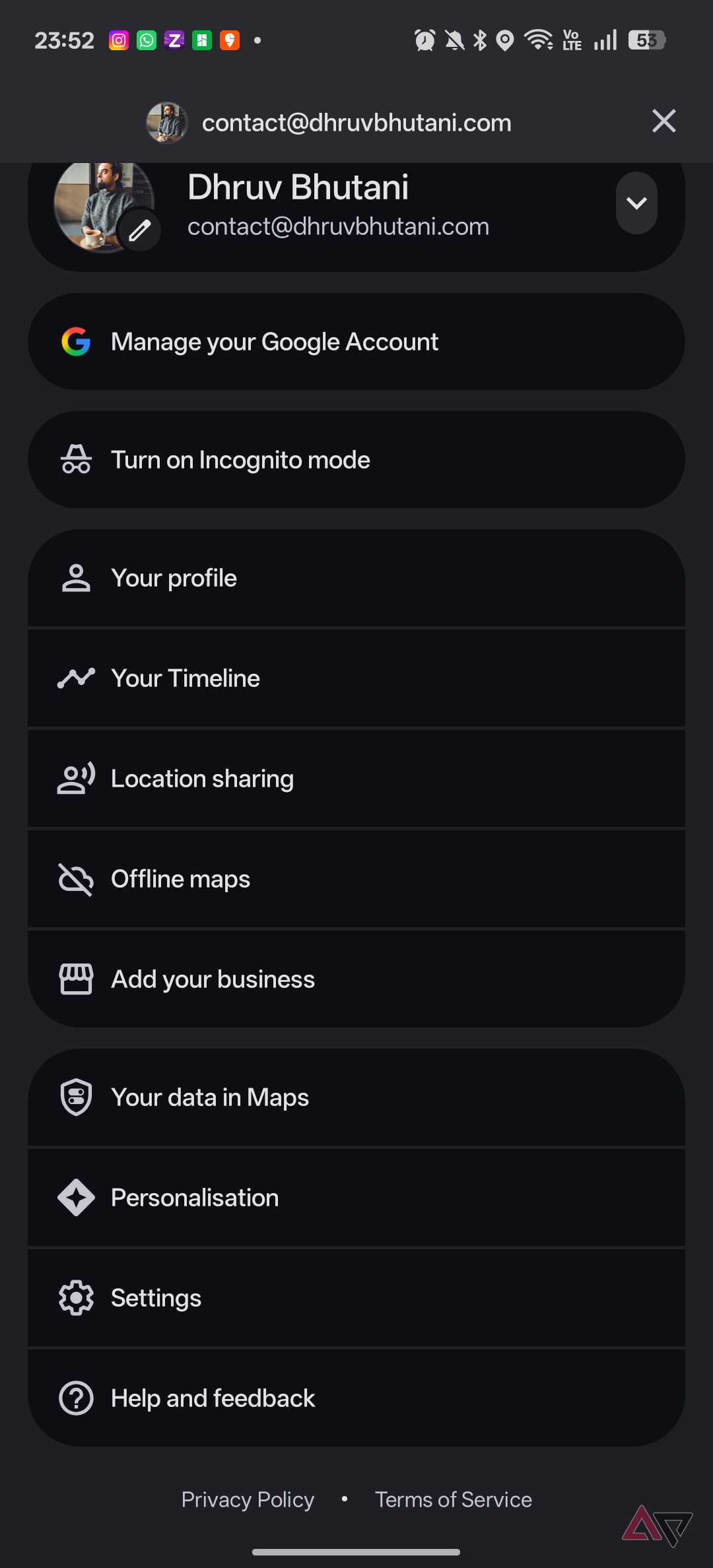 Google Maps satellite view settings 2