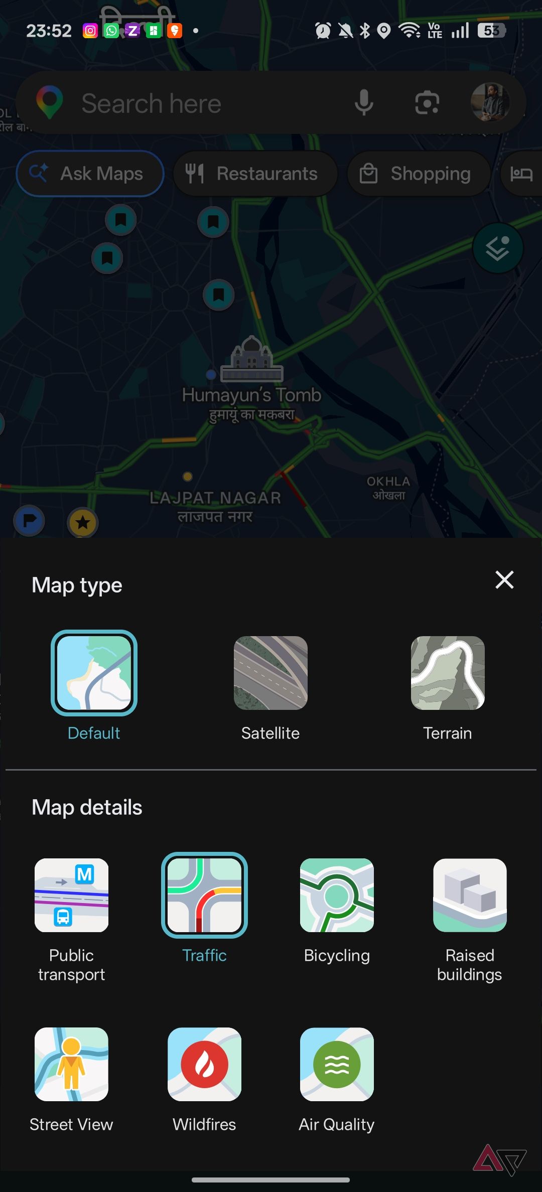 Google Maps satellite view settings 5