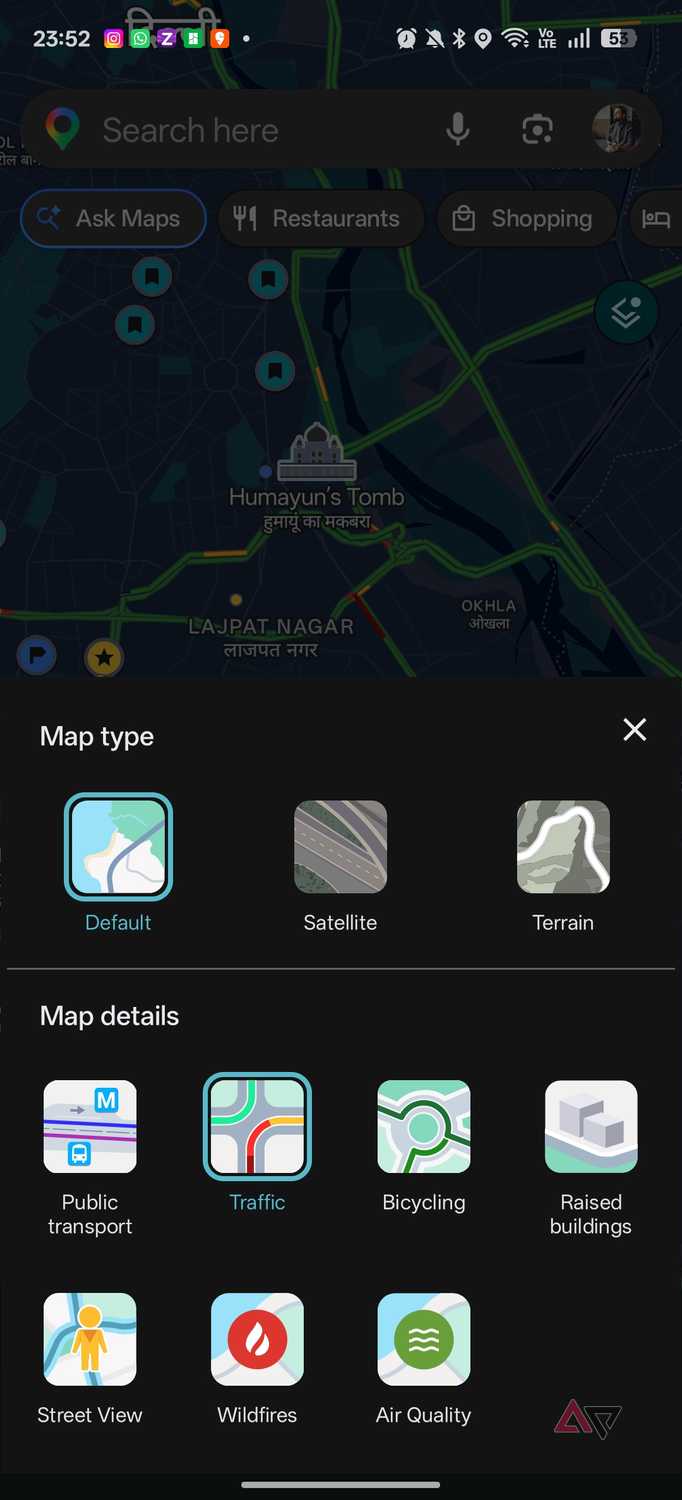 Google Maps satellite view settings 5