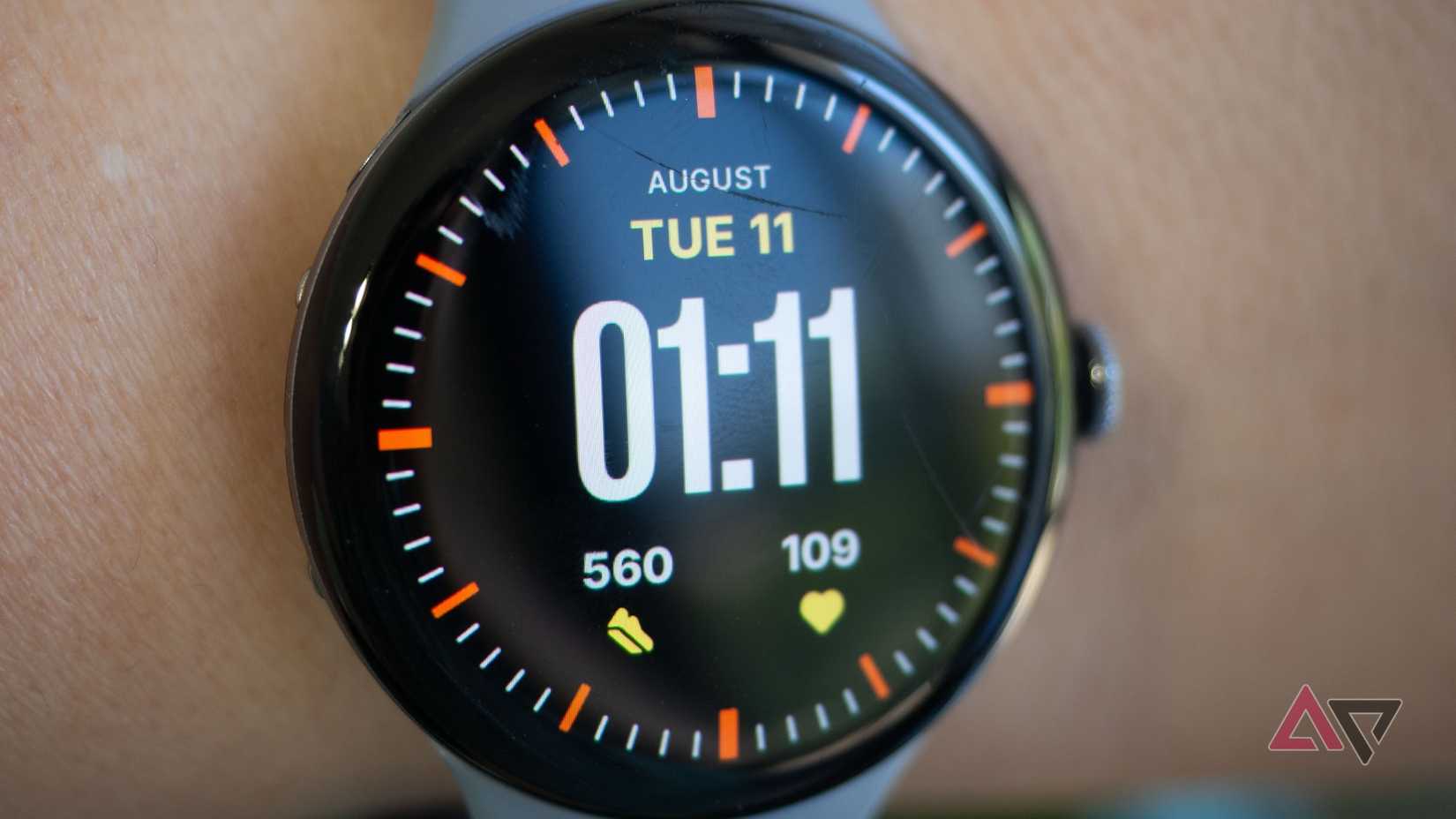 Google Pixel Watch 4 glass scratches, top middle