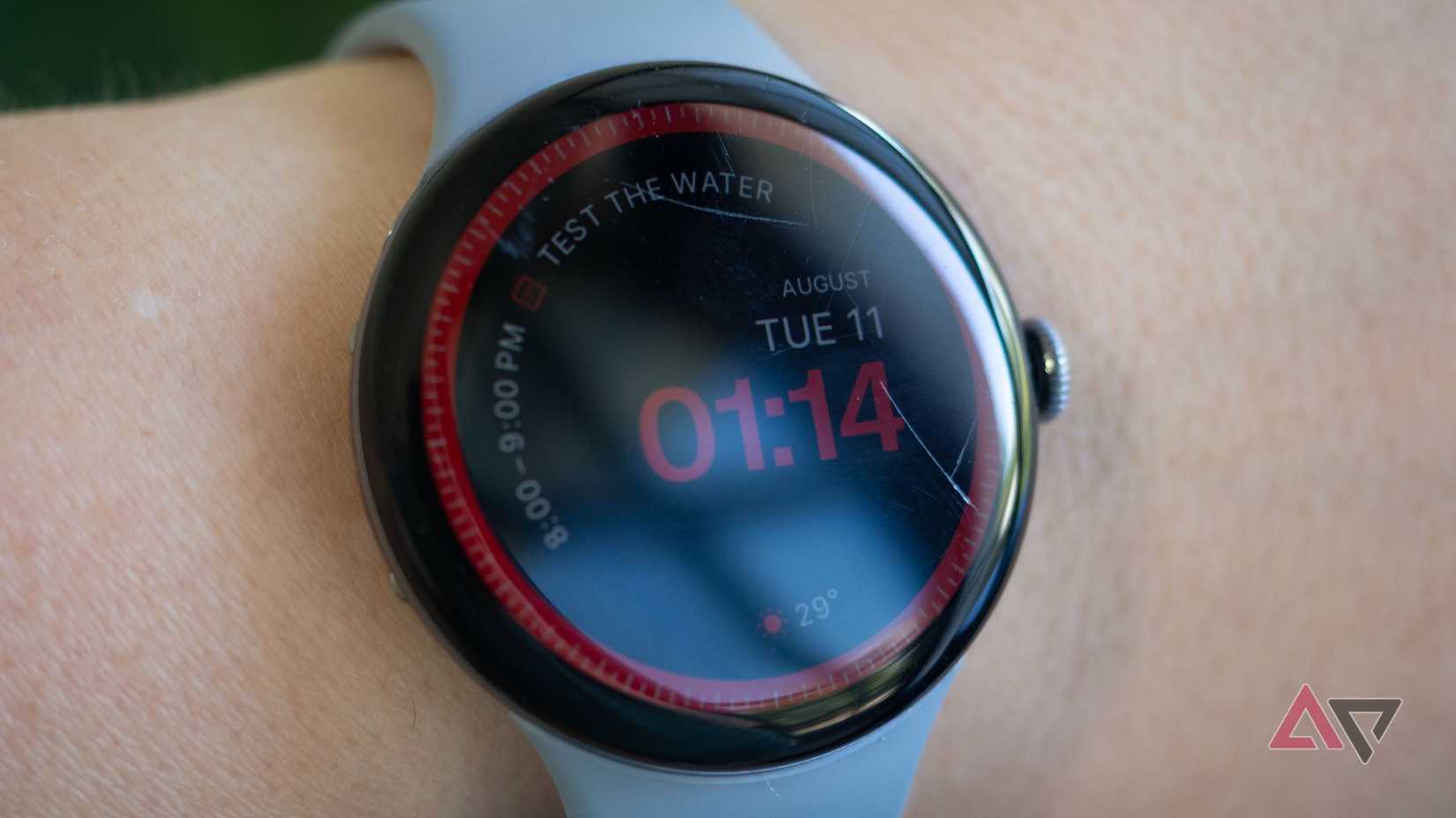 Google Pixel Watch 4 glass scratches, right