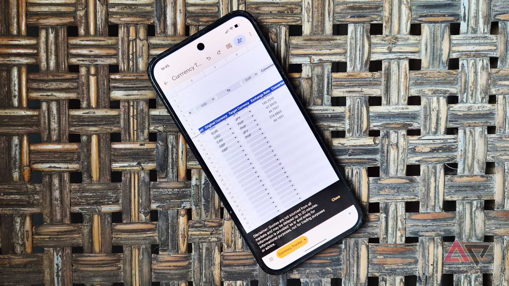 Converting foreign currencies in Google Sheets