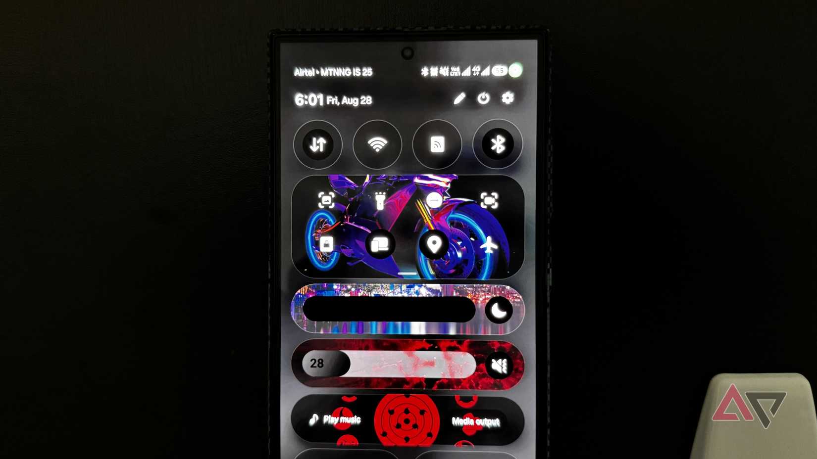 One UI Quick Settings with background images added using QuickStar