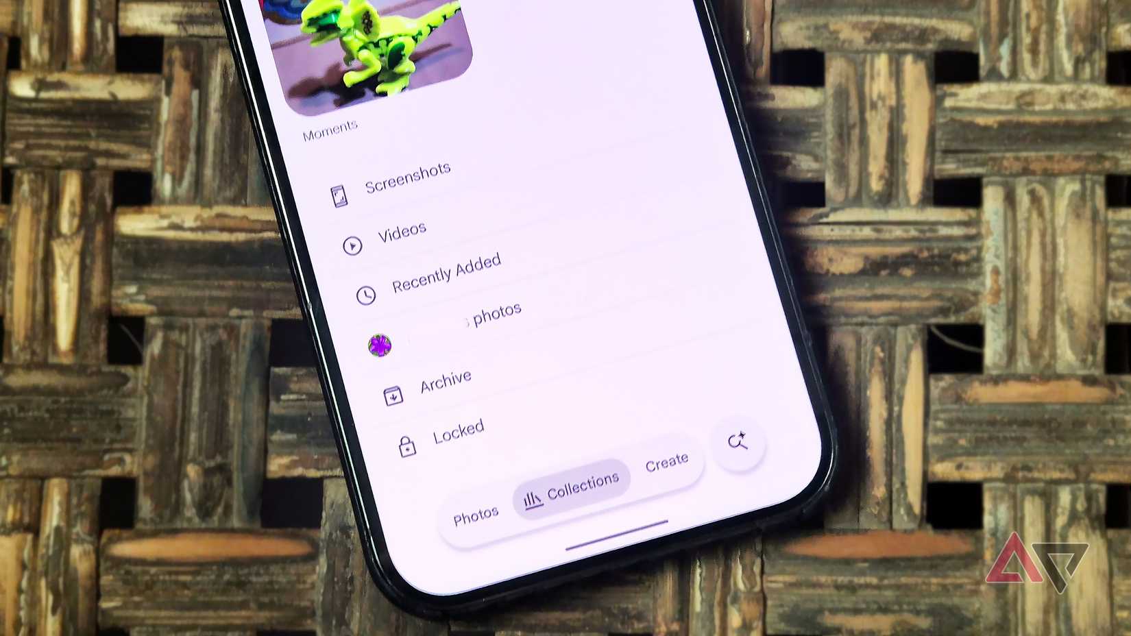 A Pixel phone with Google Photos collection tab selected