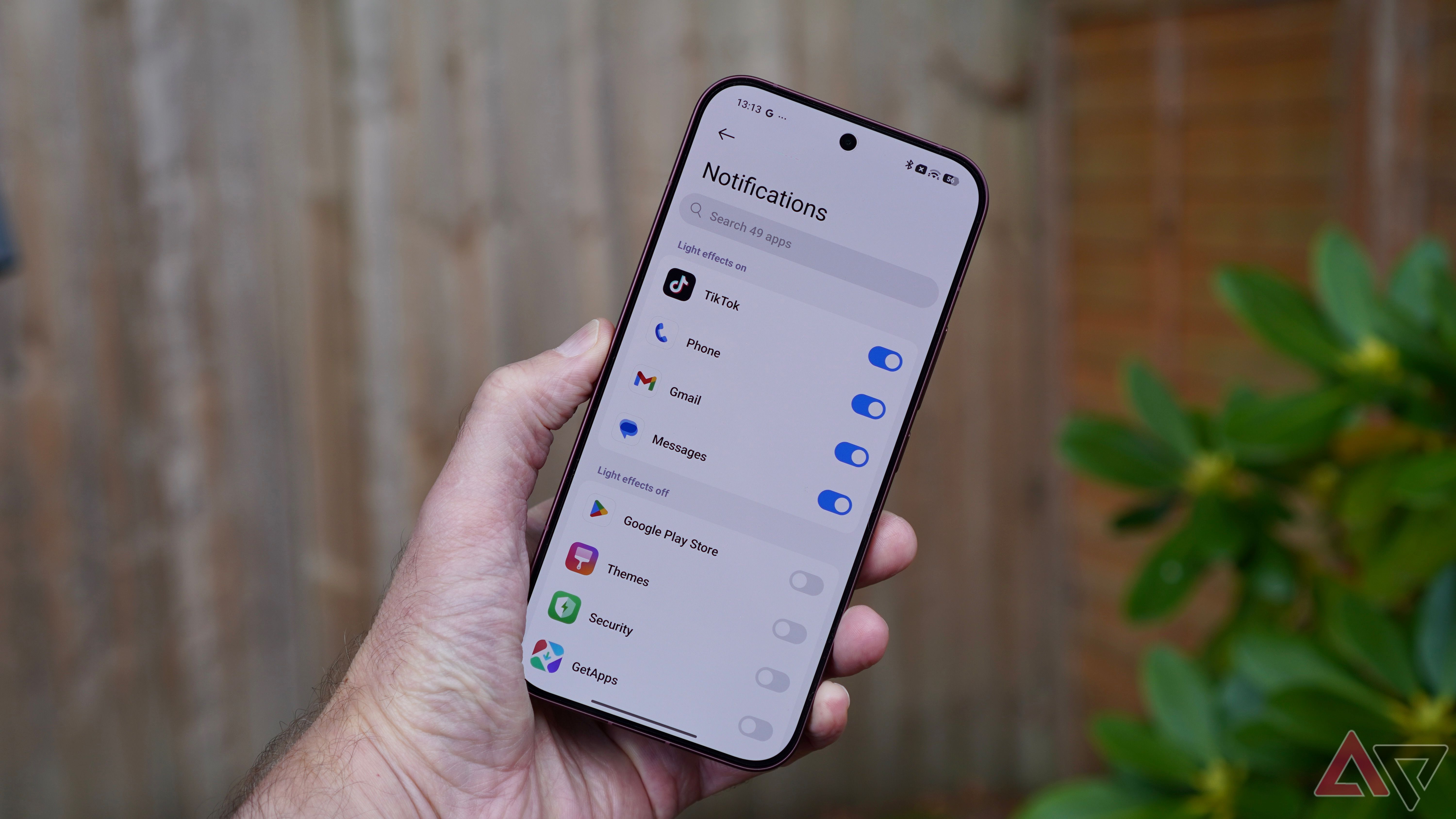 The Poco F9 Ultra's light effect settings menu