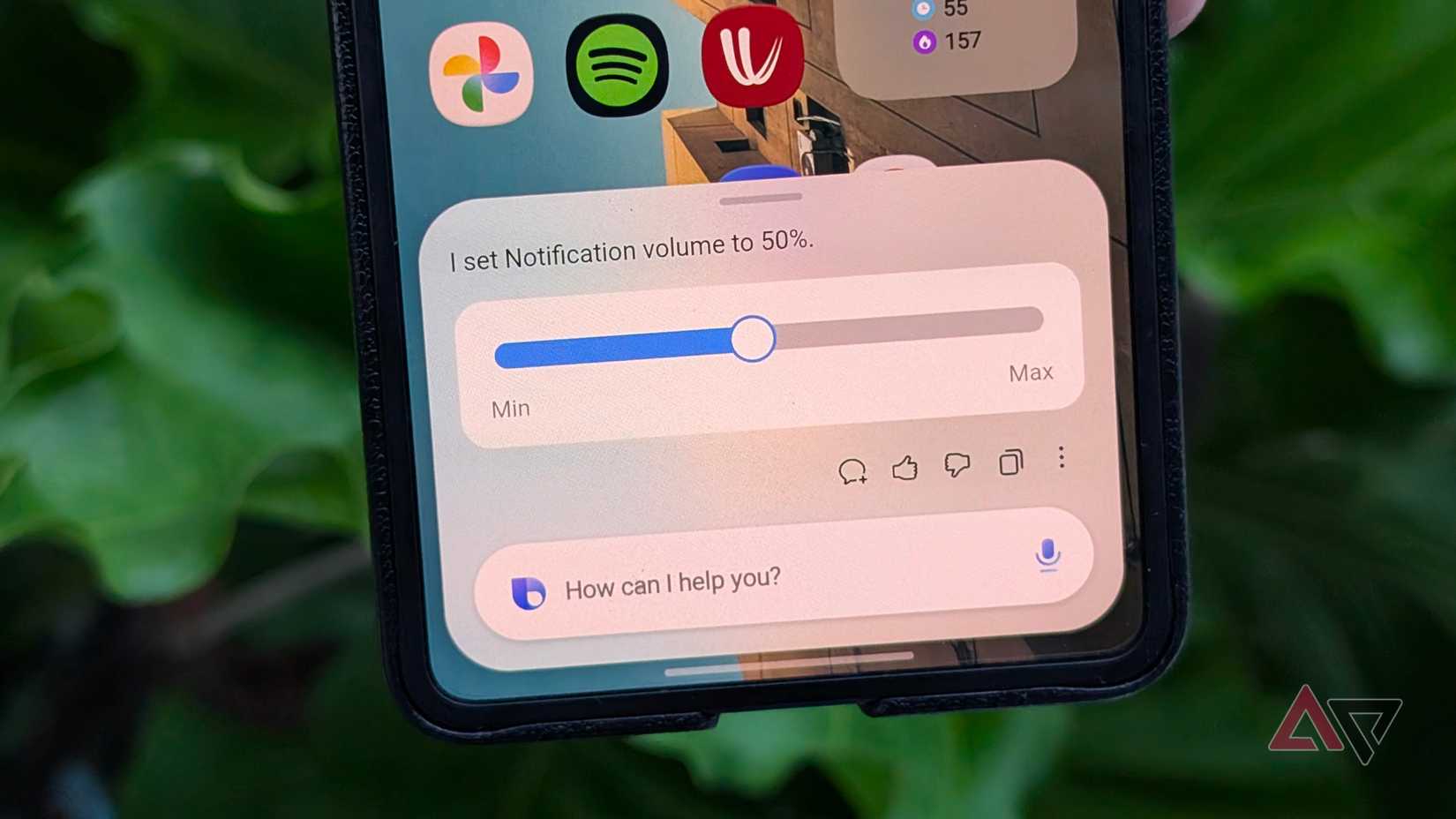 Changing notifications volume and other parameters via Bixby on a Samsung Galaxy phone