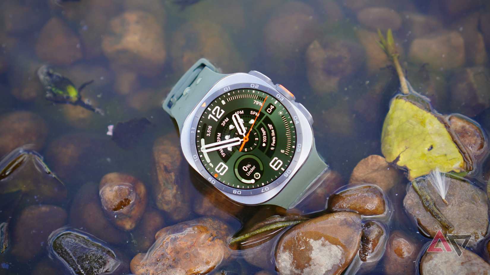 The Samsung Galaxy Watch Ultra 2 in some water