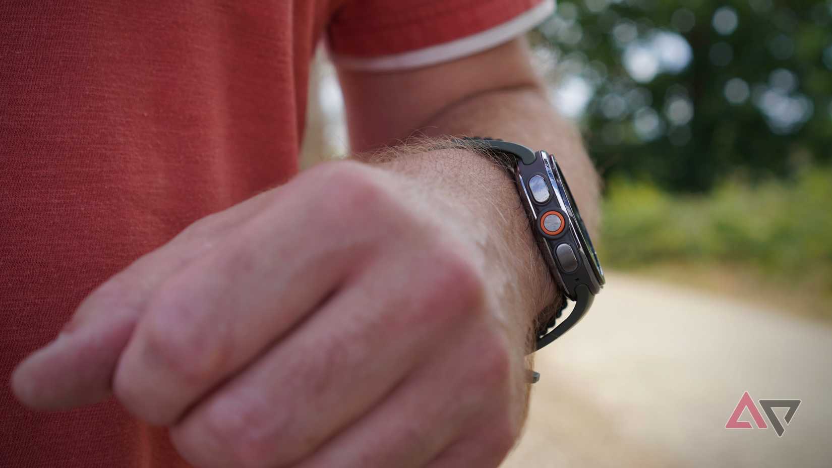 A person wearing the Samsung Galaxy Watch Ultra 2
