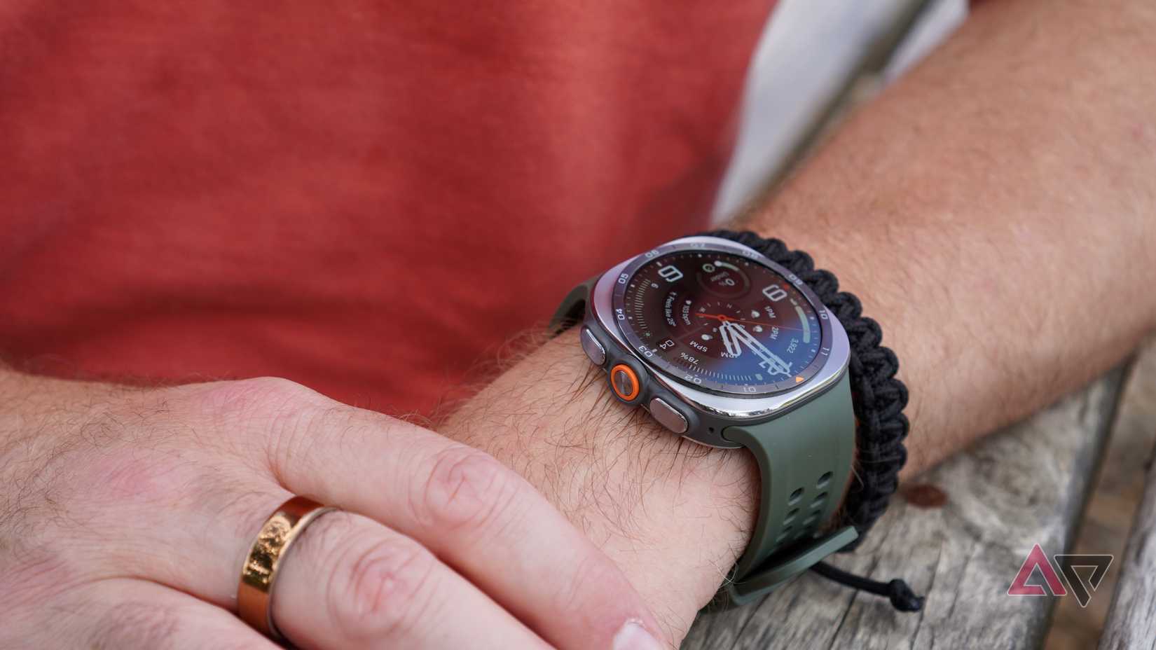 A person wearing the Samsung Galaxy Watch Ultra 2