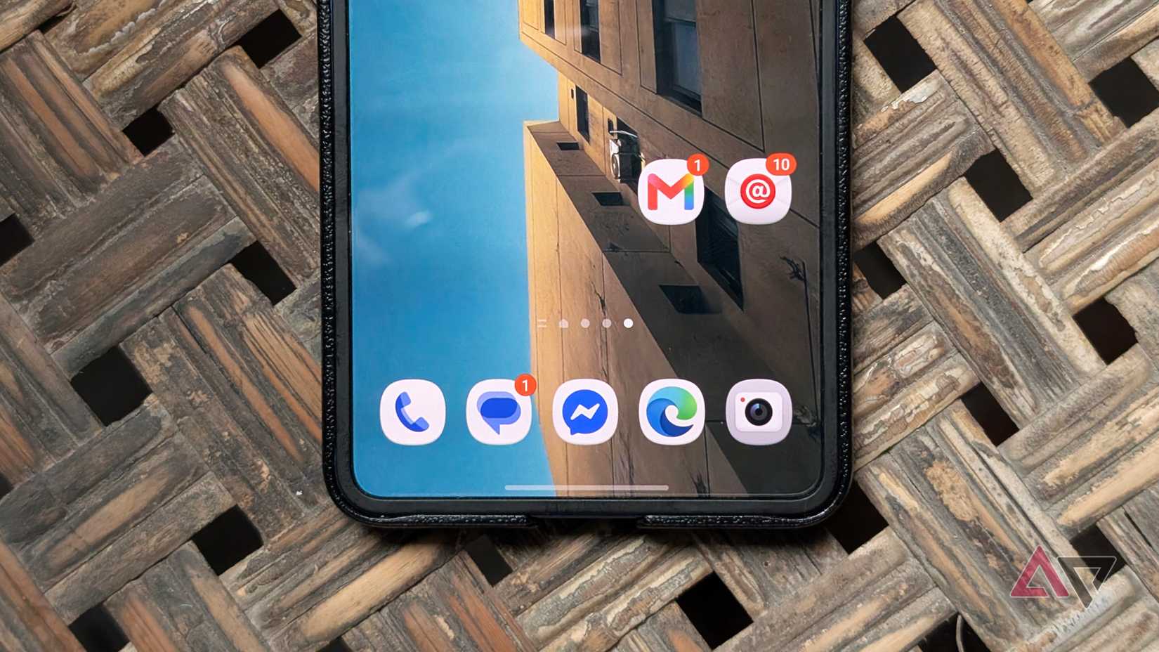 Samsung-Galaxy-Z-Flip-phone-close-up-shot-with-Gmail-and-Email-notifications