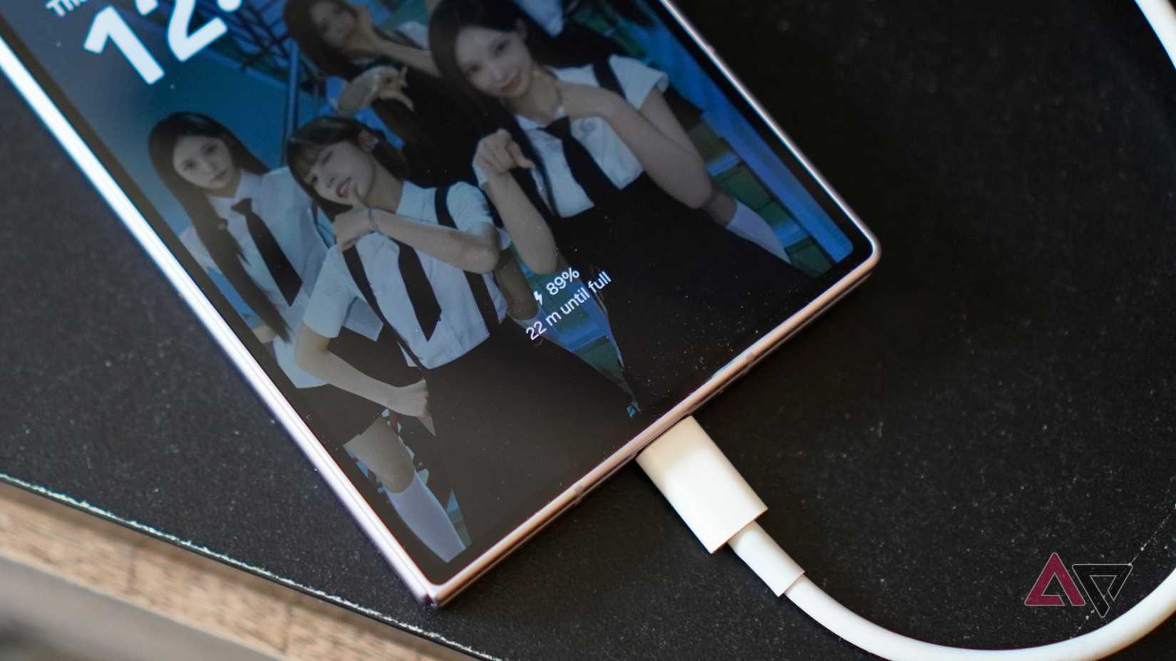 The Samsung Galaxy Z Fold 8 on charge