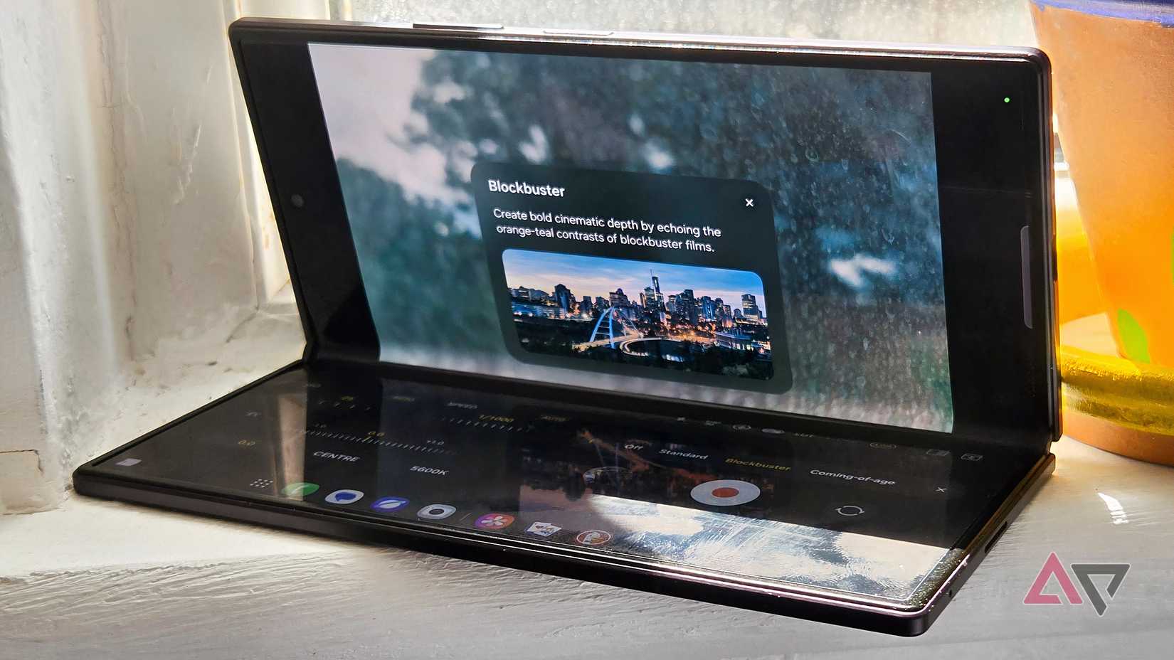 A Samsung Galaxy Z Fold 8 Ultra showing the Cine Luts in Flex Mode.