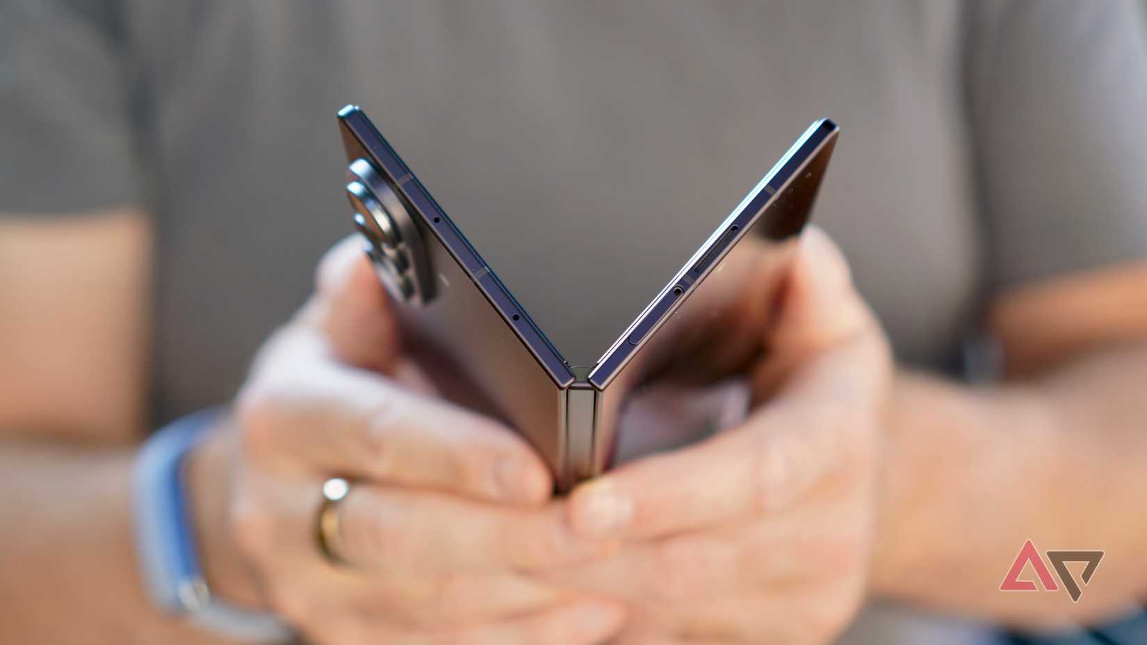A person holding the Samsung Galaxy Z Fold 8 Ultra
